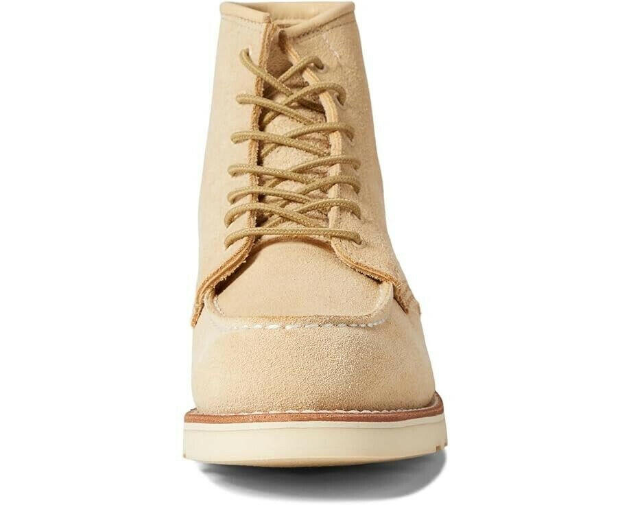 Red Wing Classic 3328 Women's Cream Leather Moc Toe Lace Up 6-Inch Ankle Boots.