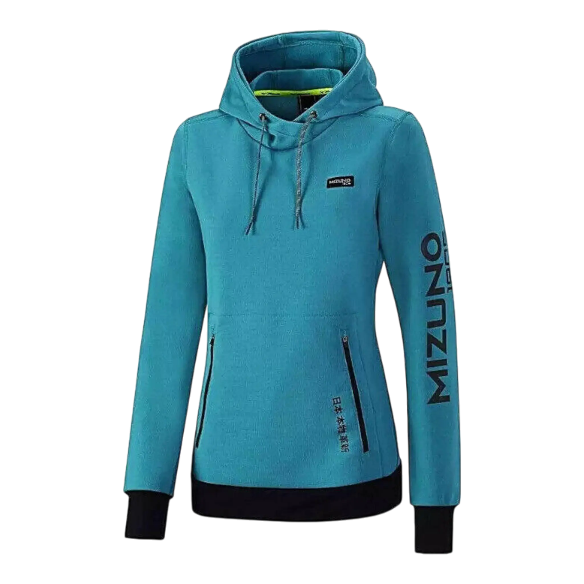 Mizuno Heritage Hooded Sweatshirt Women's S Blue Long Sleeve Pullover Mizuno