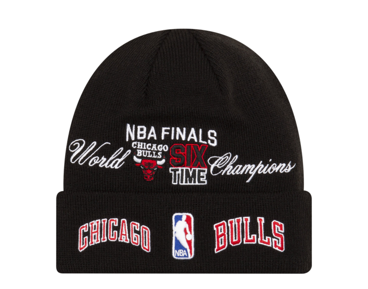 New Era NBA Chicago Bulls Finals Championship Patches Knit Cuff Beanie