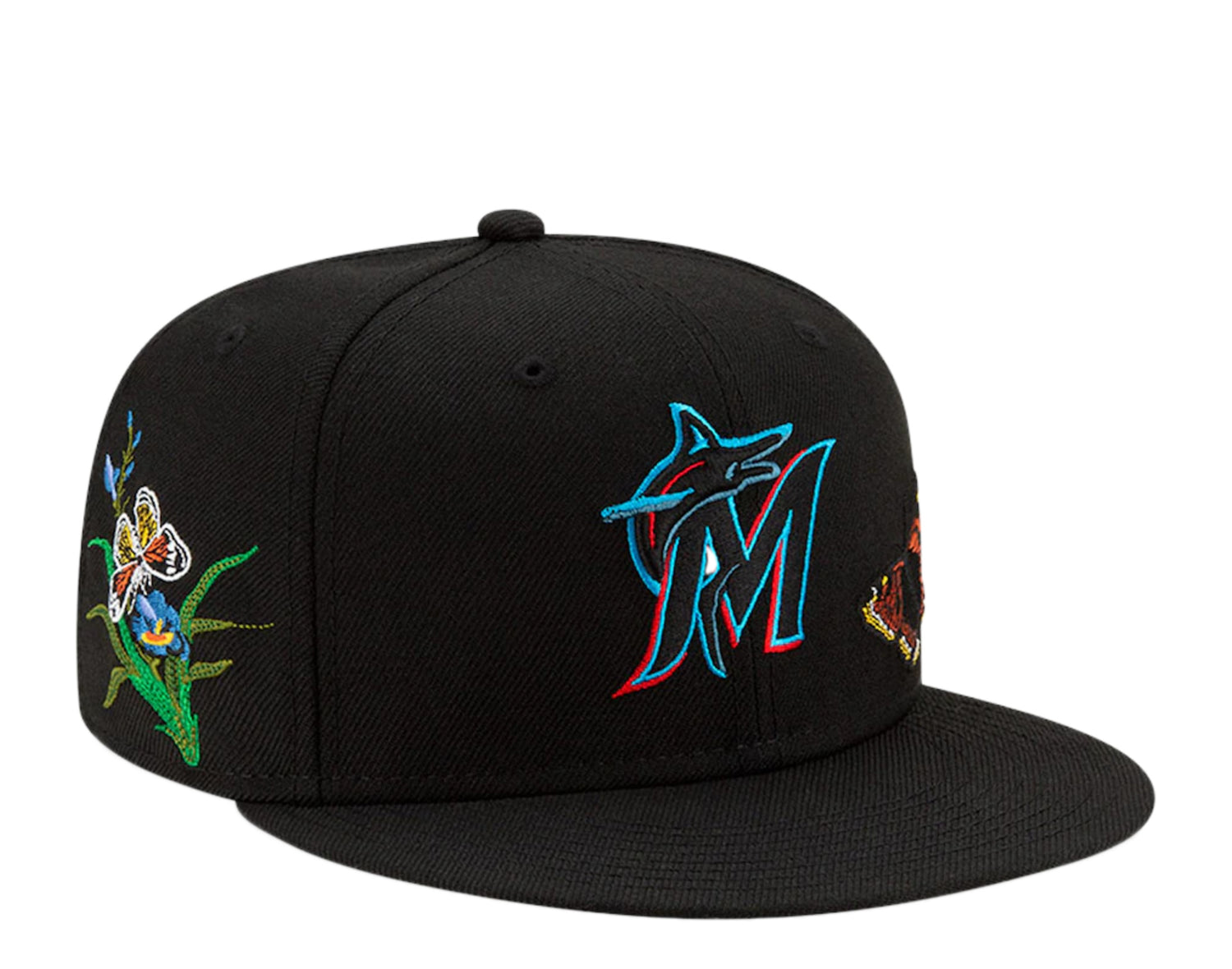New Era x FELT x MLB 59Fifty Florida Marlins Butterfly Garden Fitted Hat W/ Grey Undervisor