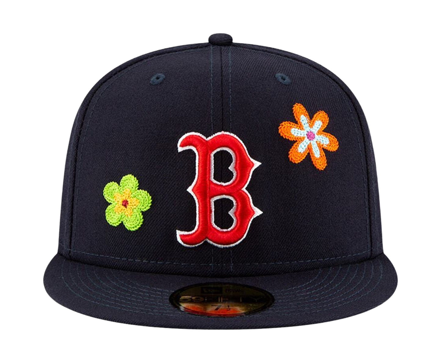 New Era 59Fifty MLB Boston Red Sox Chain Stitch Floral Fitted Hat W/ Pink Undervisor