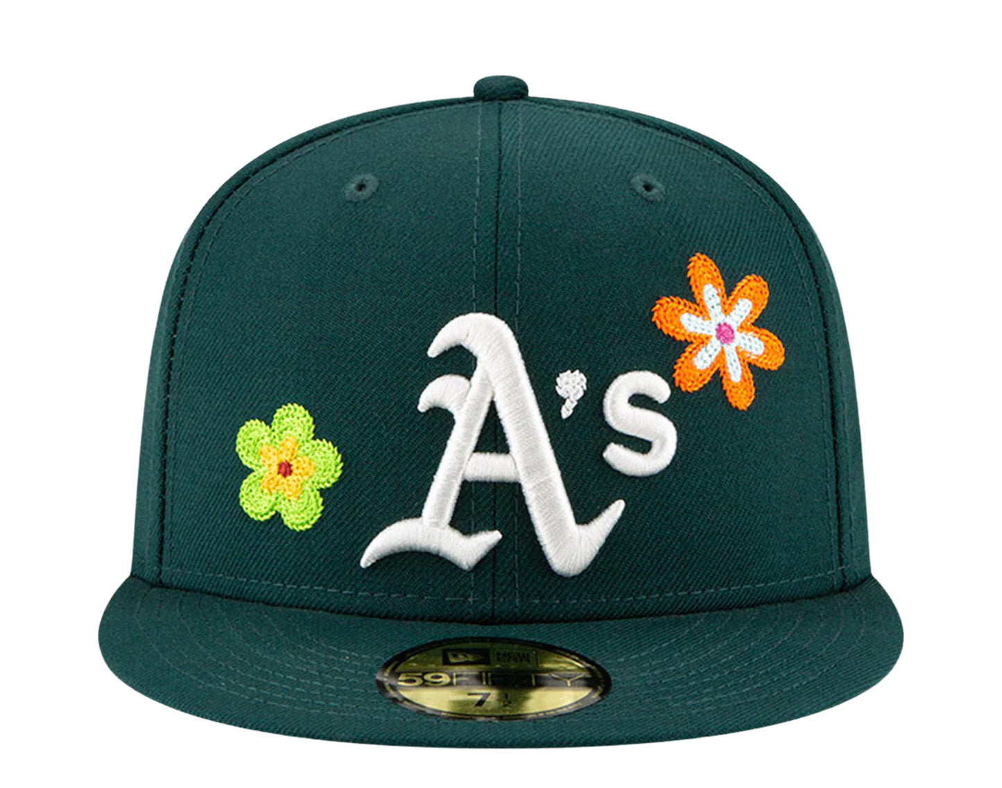 New Era 59Fifty MLB Oakland Athletics Chain Stitch Floral Fitted Hat W/ Pink Undervisor