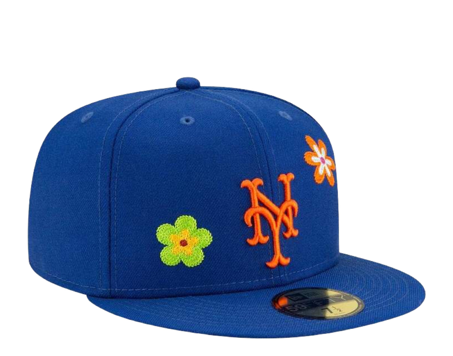 New Era 59Fifty MLB New York Mets Chain Stitch Floral Fitted Hat W/ Pink Undervisor