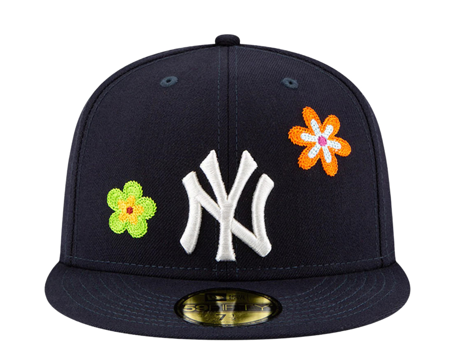 New Era 59Fifty MLB New York Yankees Chain Stitch Floral Fitted Hat W/ Pink Undervisor