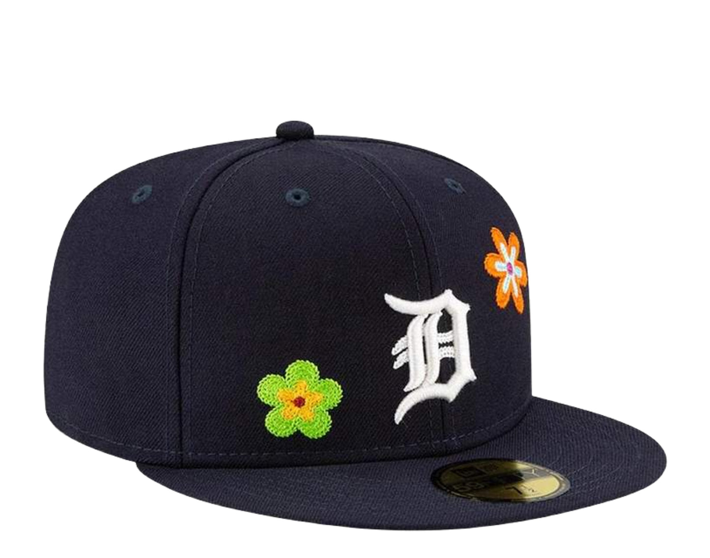 New Era 59Fifty MLB Detroit Tigers Chain Stitch Floral Fitted Hat W/ Pink Undervisor