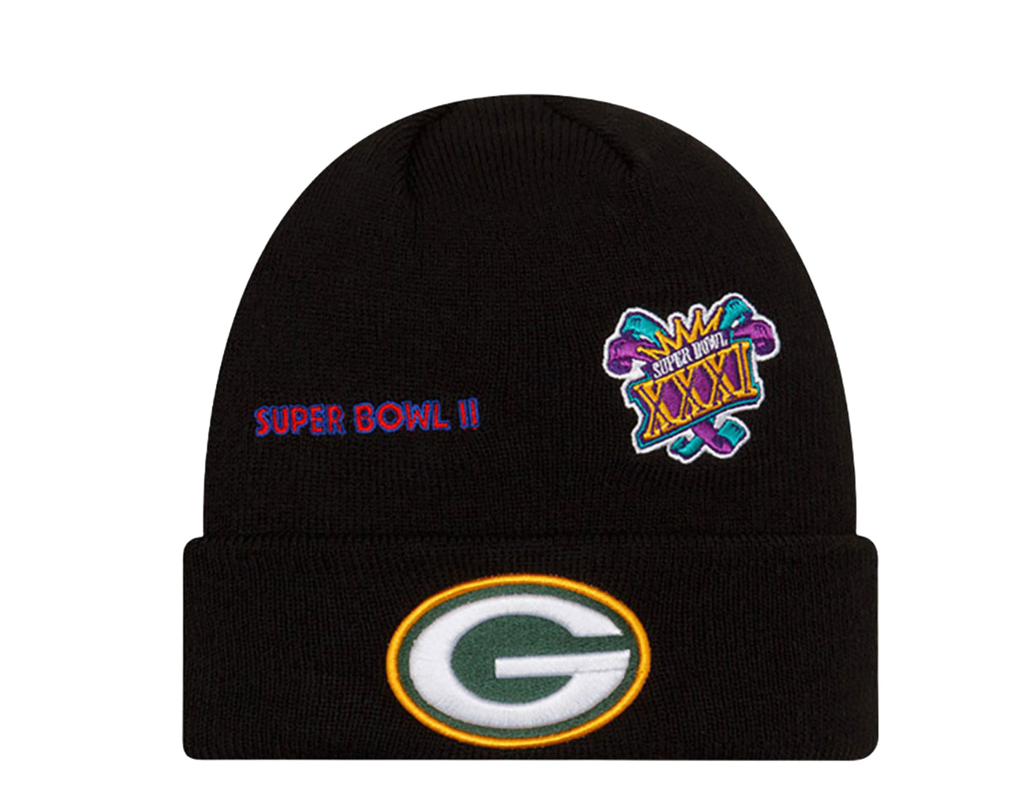 New Era NFL Green Bay Packers Champion Patches Knit Cuff Beanie