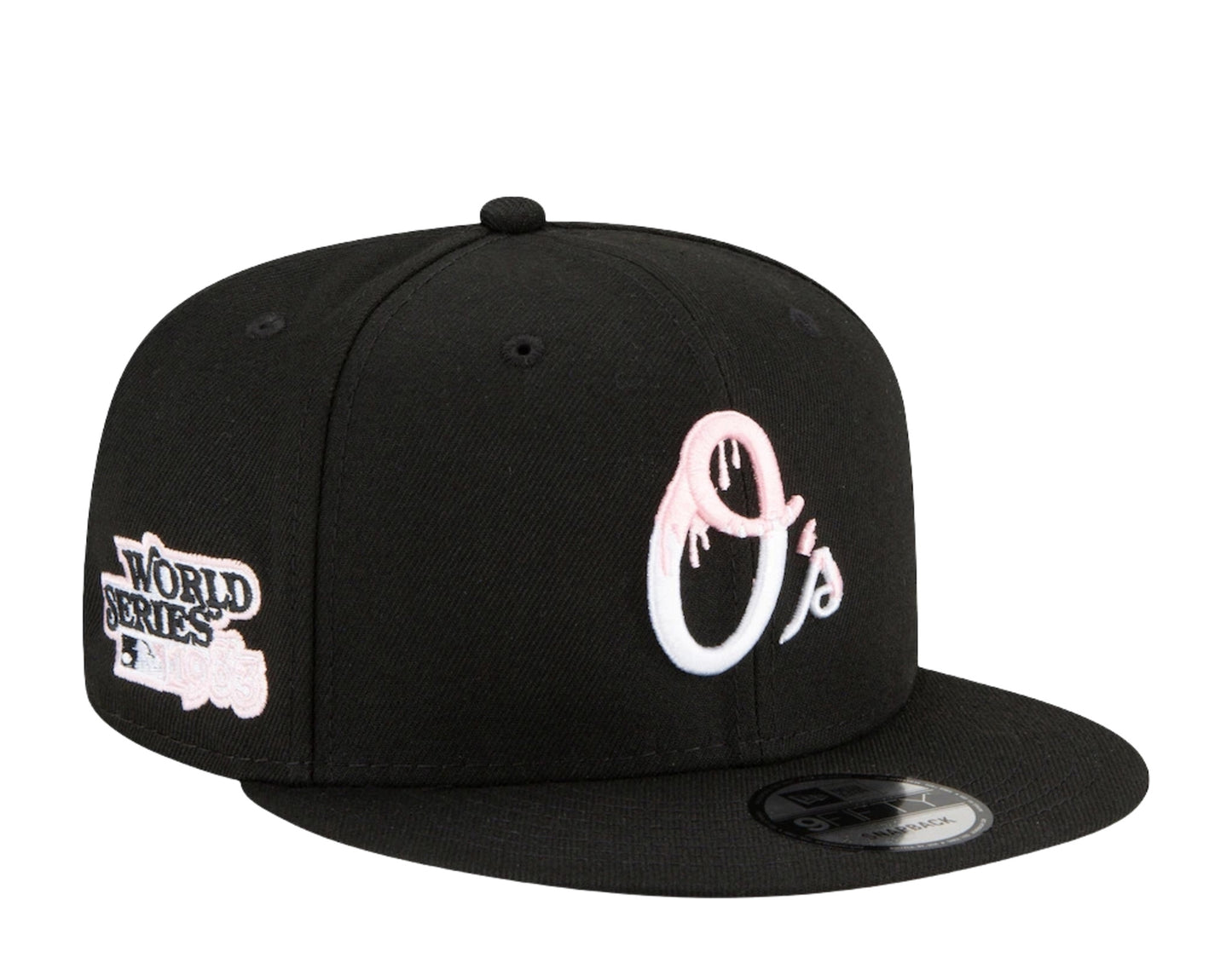 New Era 9Fifty MLB Baltimore Orioles Team Drip Snapback Hat W/ Pink Undervisor