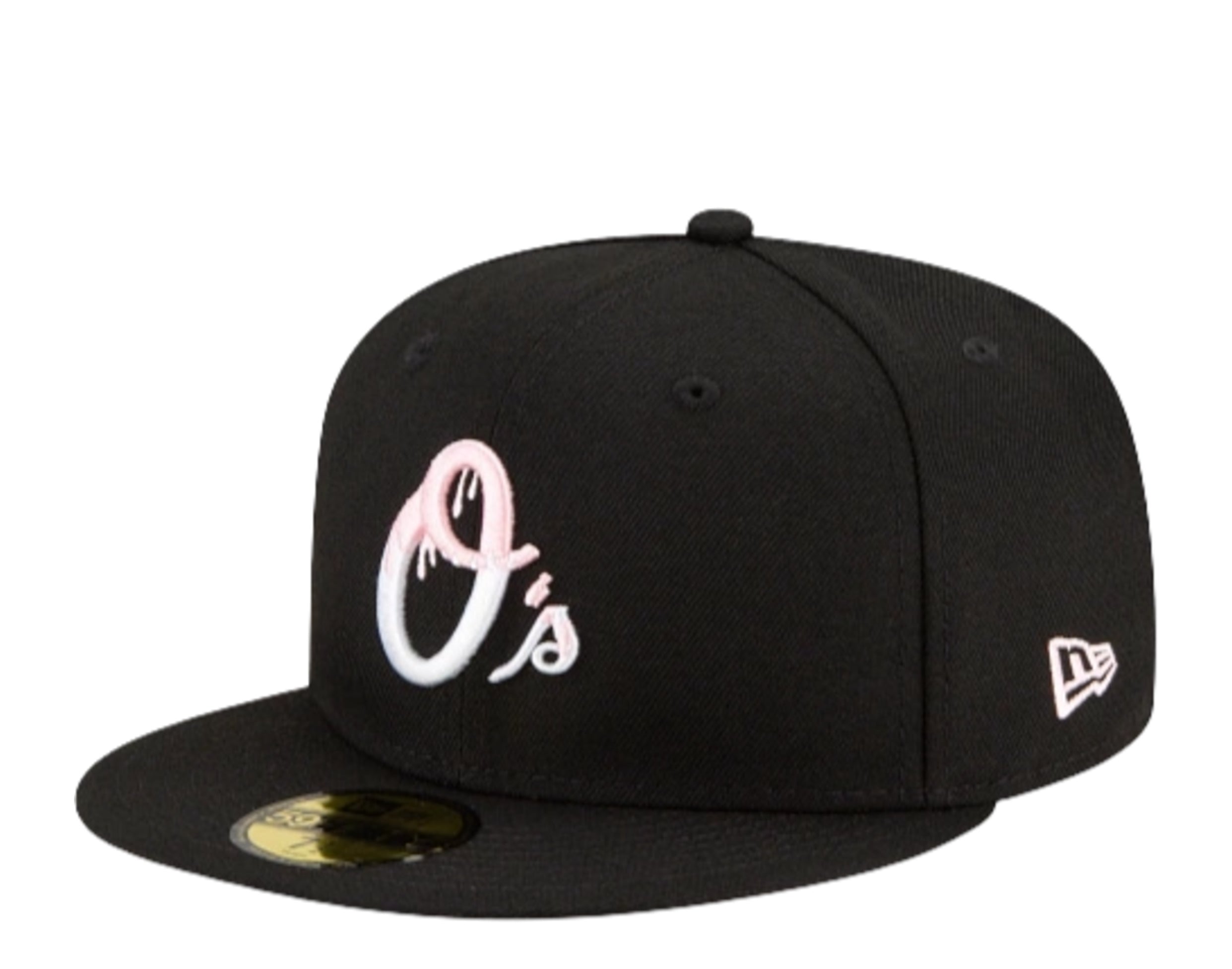 New Era 59Fifty MLB Baltimore Orioles Team Drip Fitted Hat W/ Pink Undervisor