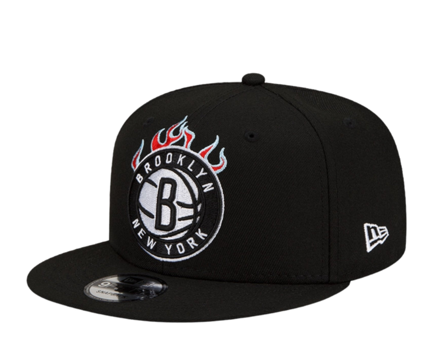 New Era 9Fifty NBA Brooklyn Nets Team Fire Snapback Hat w/Blue Undervisor