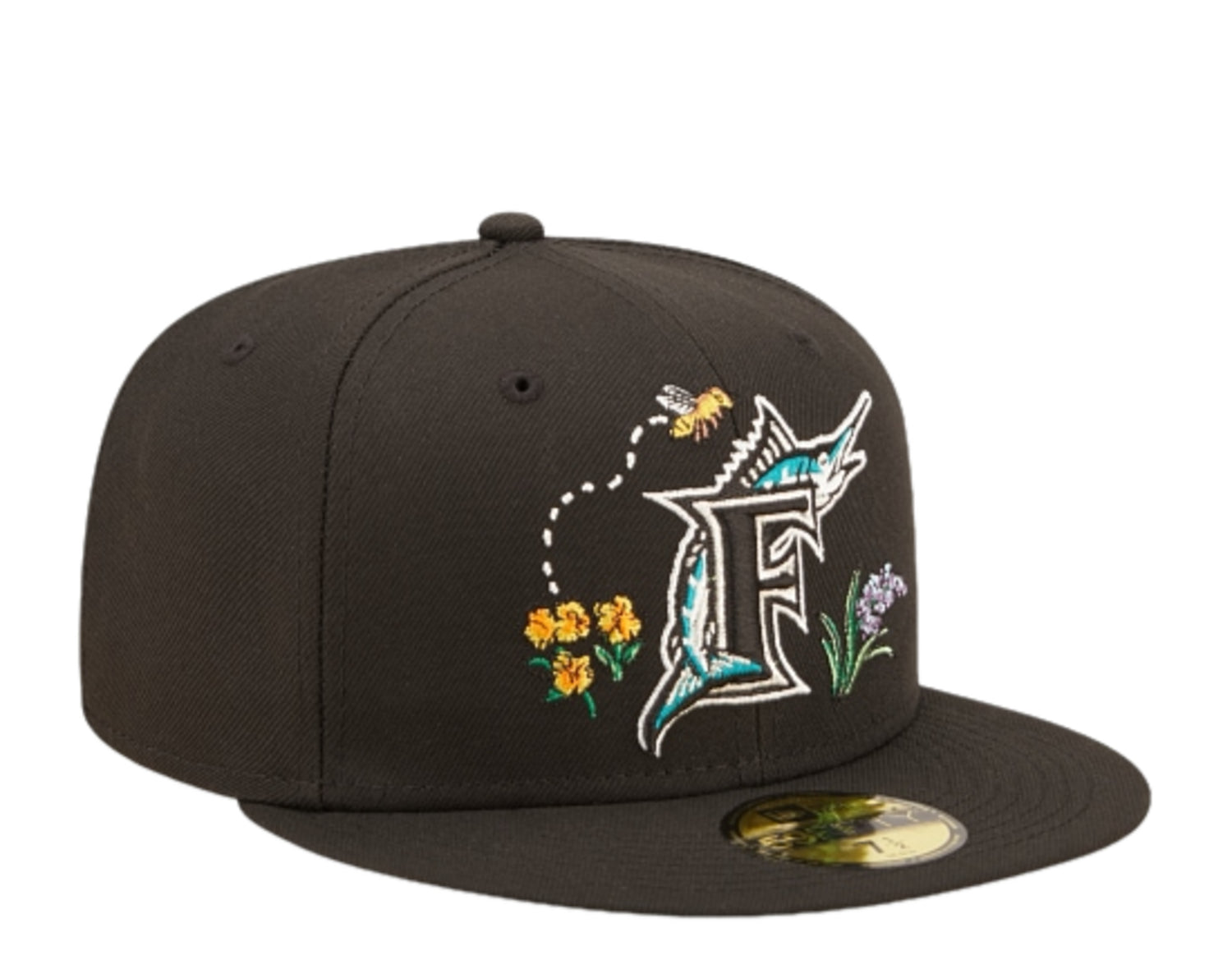 New Era 59Fifty MLB Florida Marlins Watercolor Floral Fitted Hat