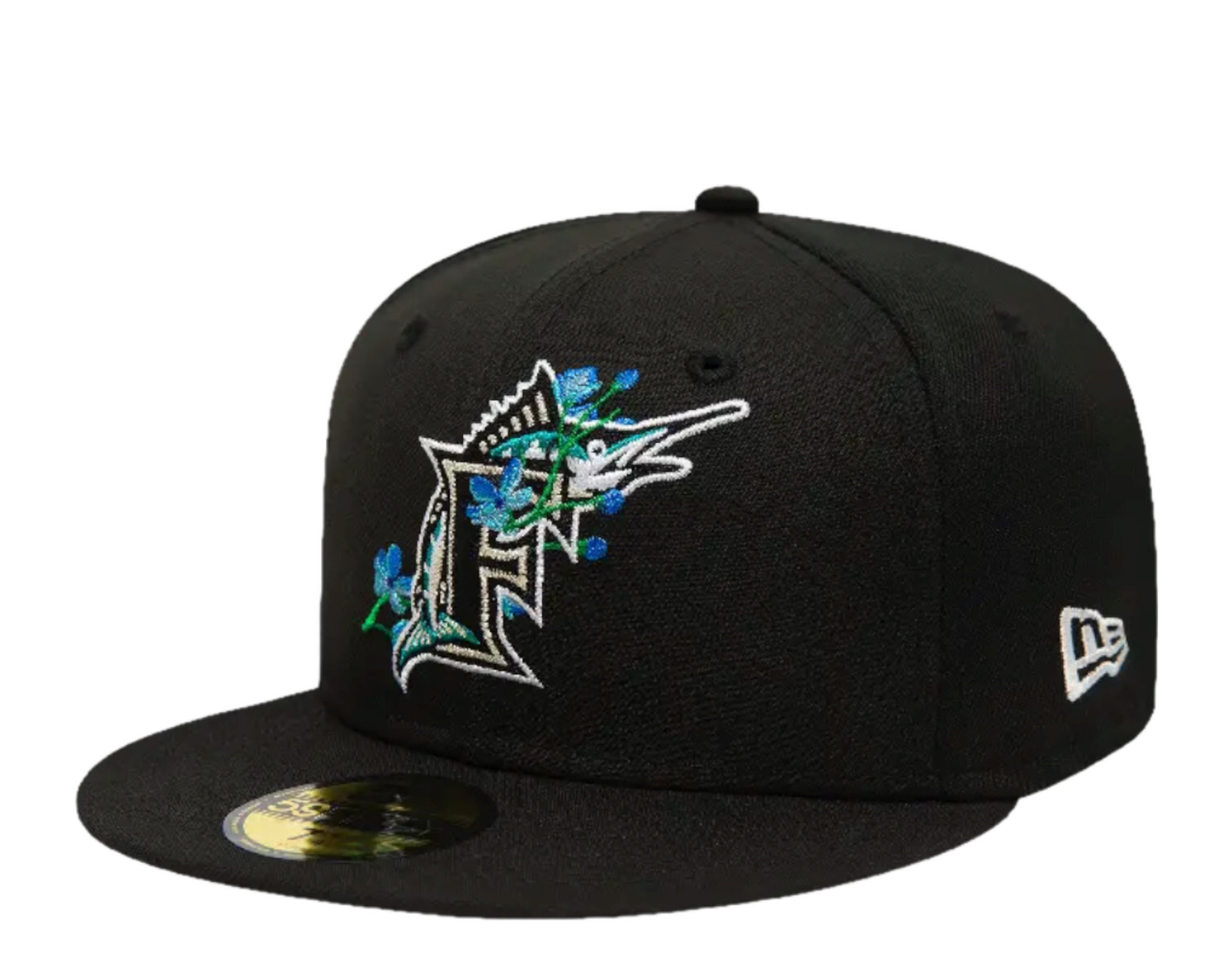 Florida Marlins MLB Blooming Black 59FIFTY Fitted Cap