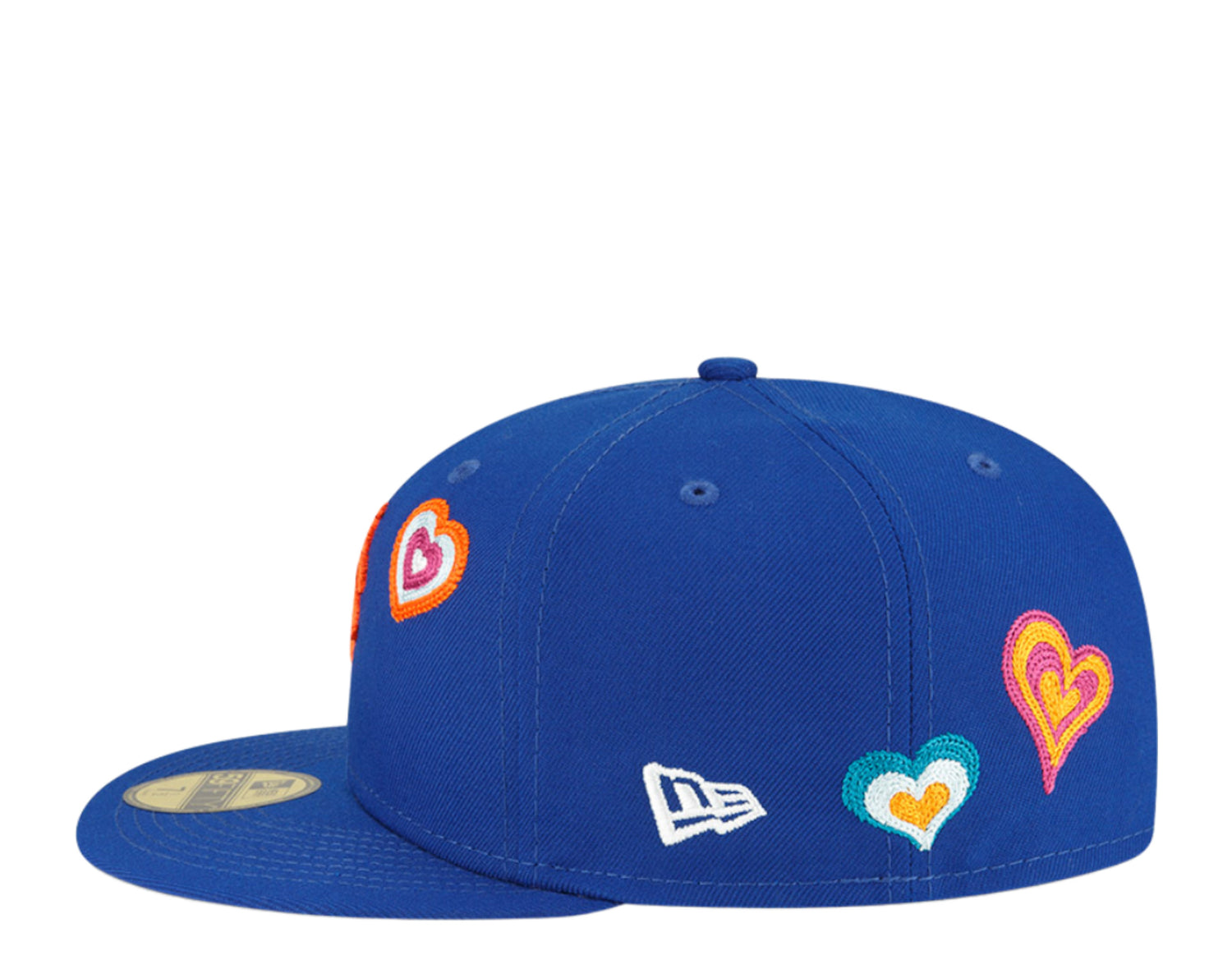 New Era 59Fifty MLB New York Mets Chain Stitch Heart Fitted Hat W/ Pink Undervisor