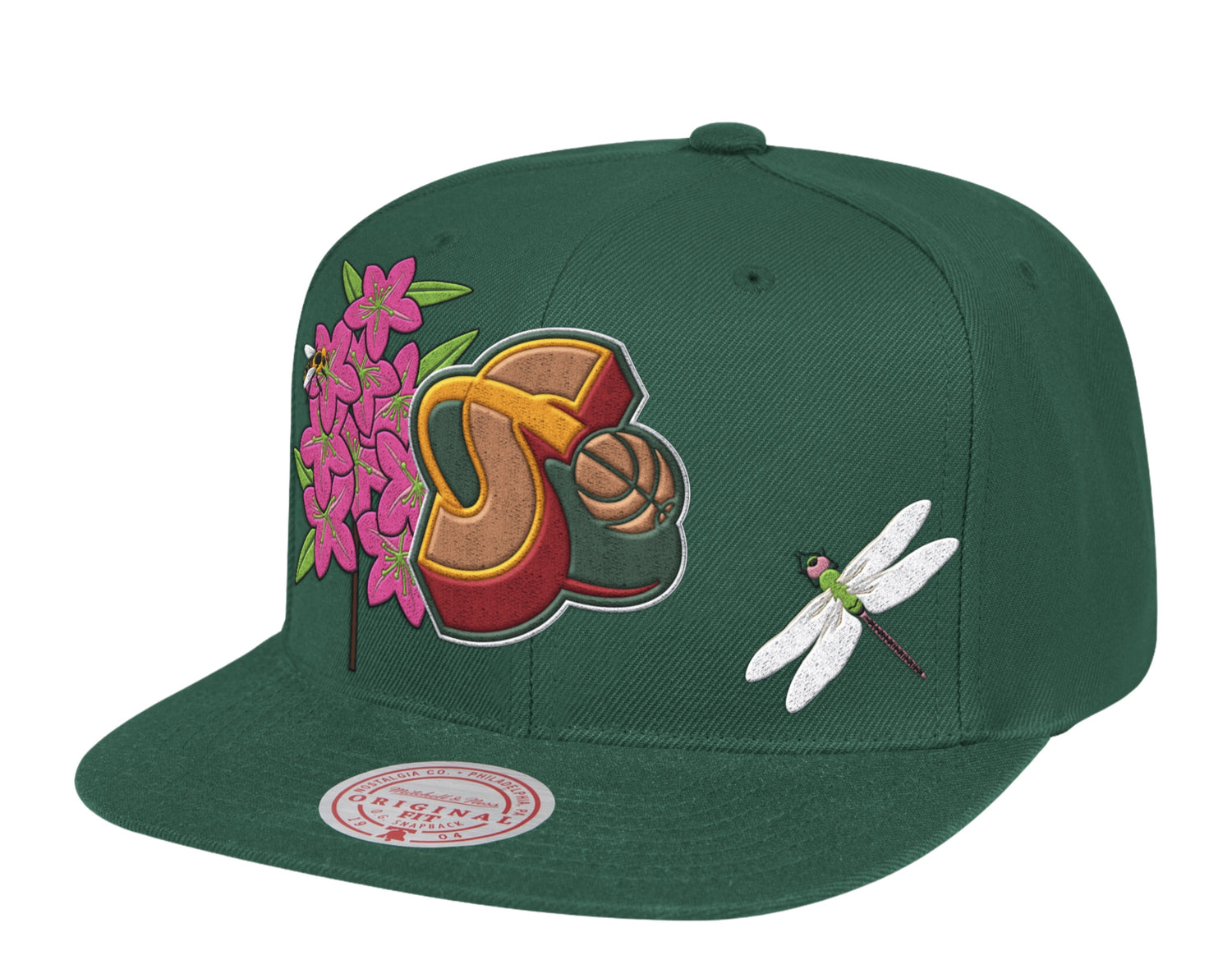 Mitchell & Ness NBA Seattle SuperSonics HWC State Flower Snapback Hat