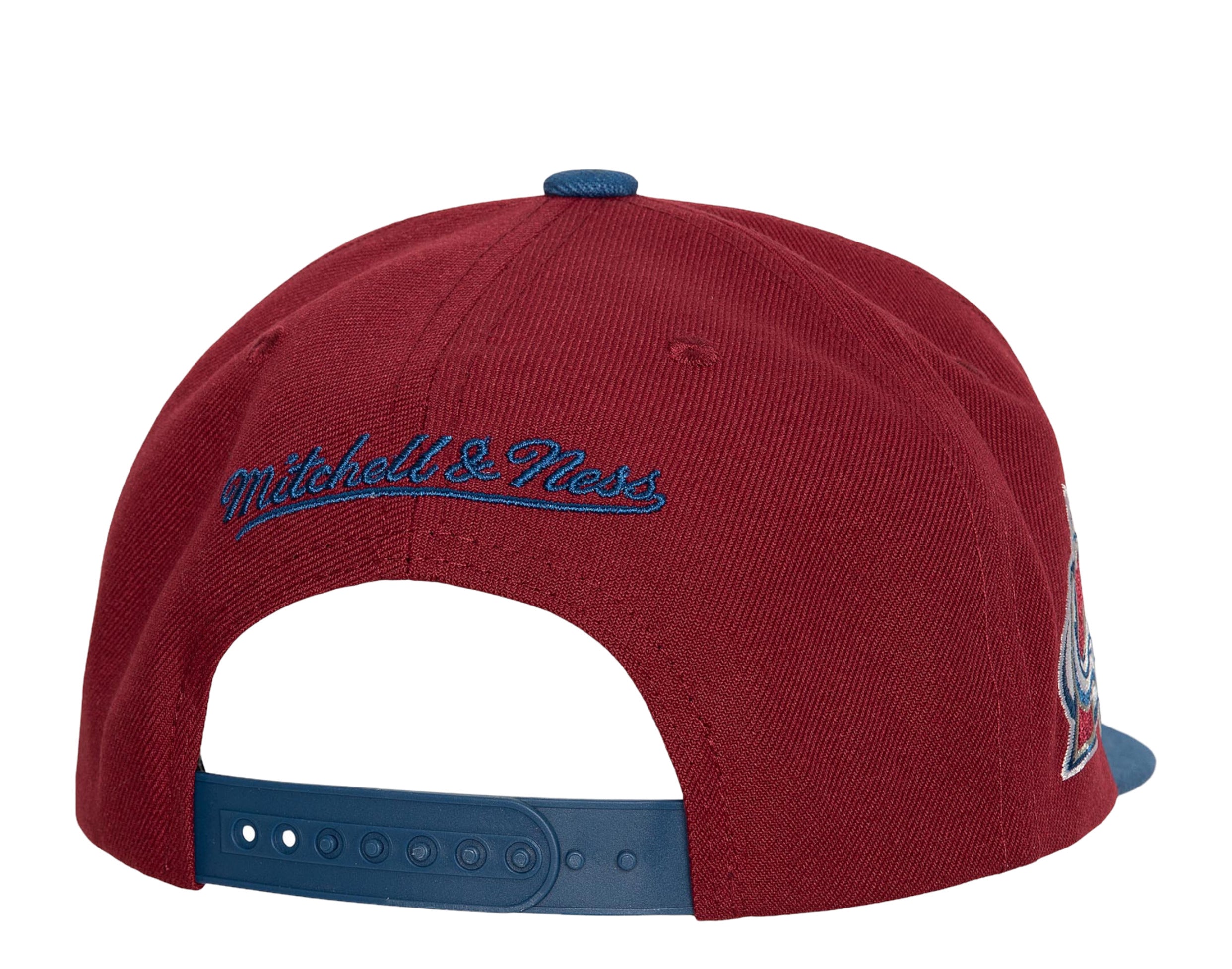 Colorado Avalanche Mitchell & Ness Vintage Script Snapback Hat - Maroon/Blue