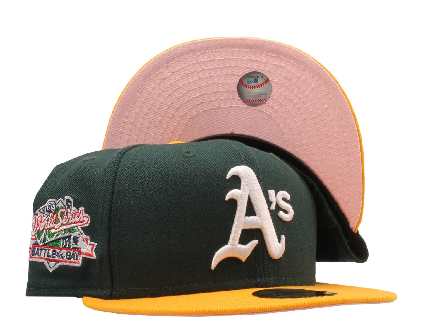 New Era x NYCMode 59Fifty MLB Oakland Athletics 1989 World Series Fitted W/ Pink Undervisor