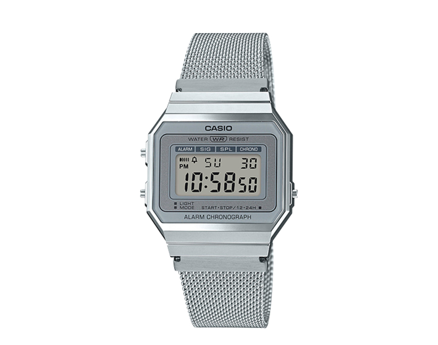Casio Vintage A700WM Digital Stainless Steel Mesh Watch