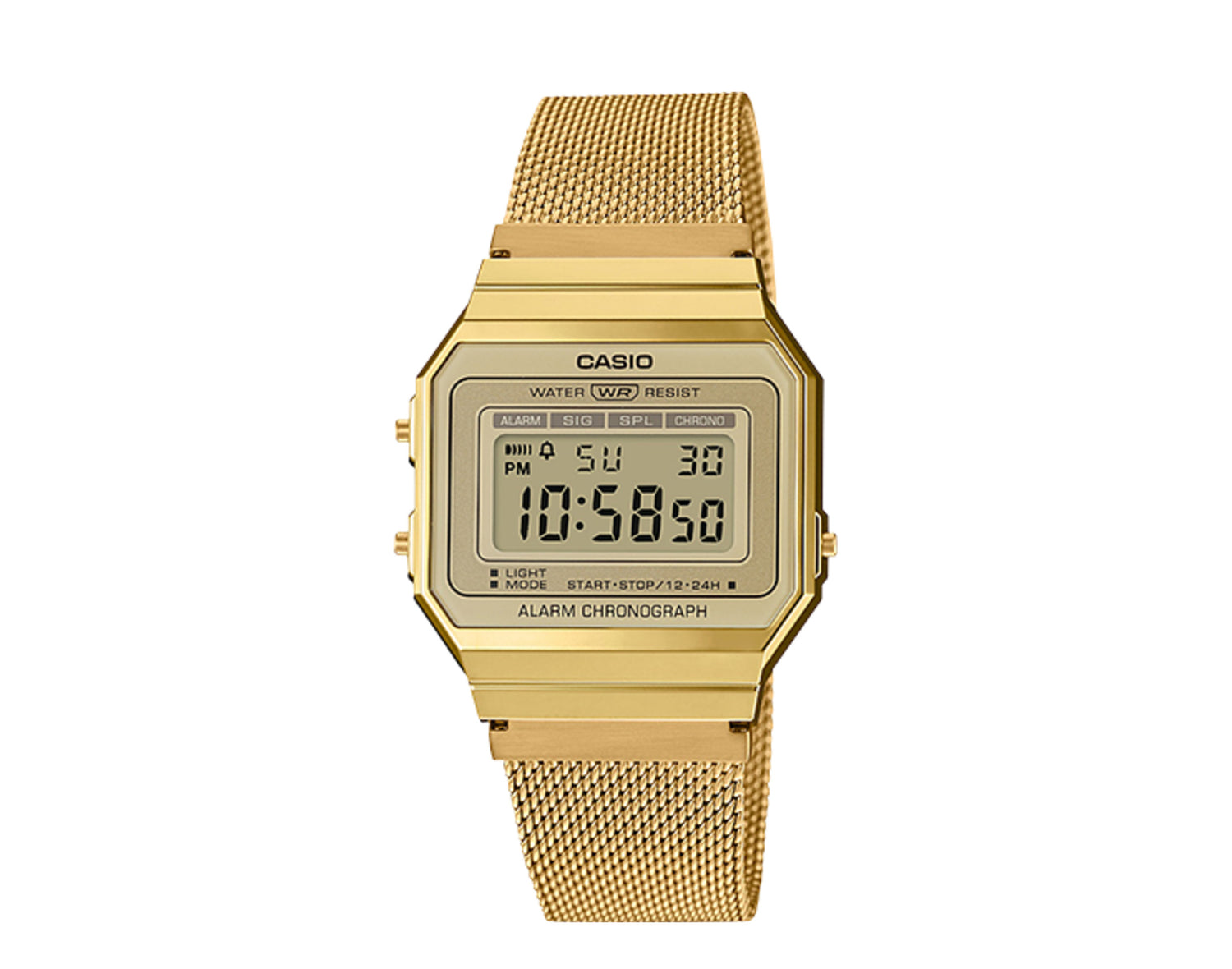 Casio Vintage A700WMG Digital Stainless Steel Mesh Watch