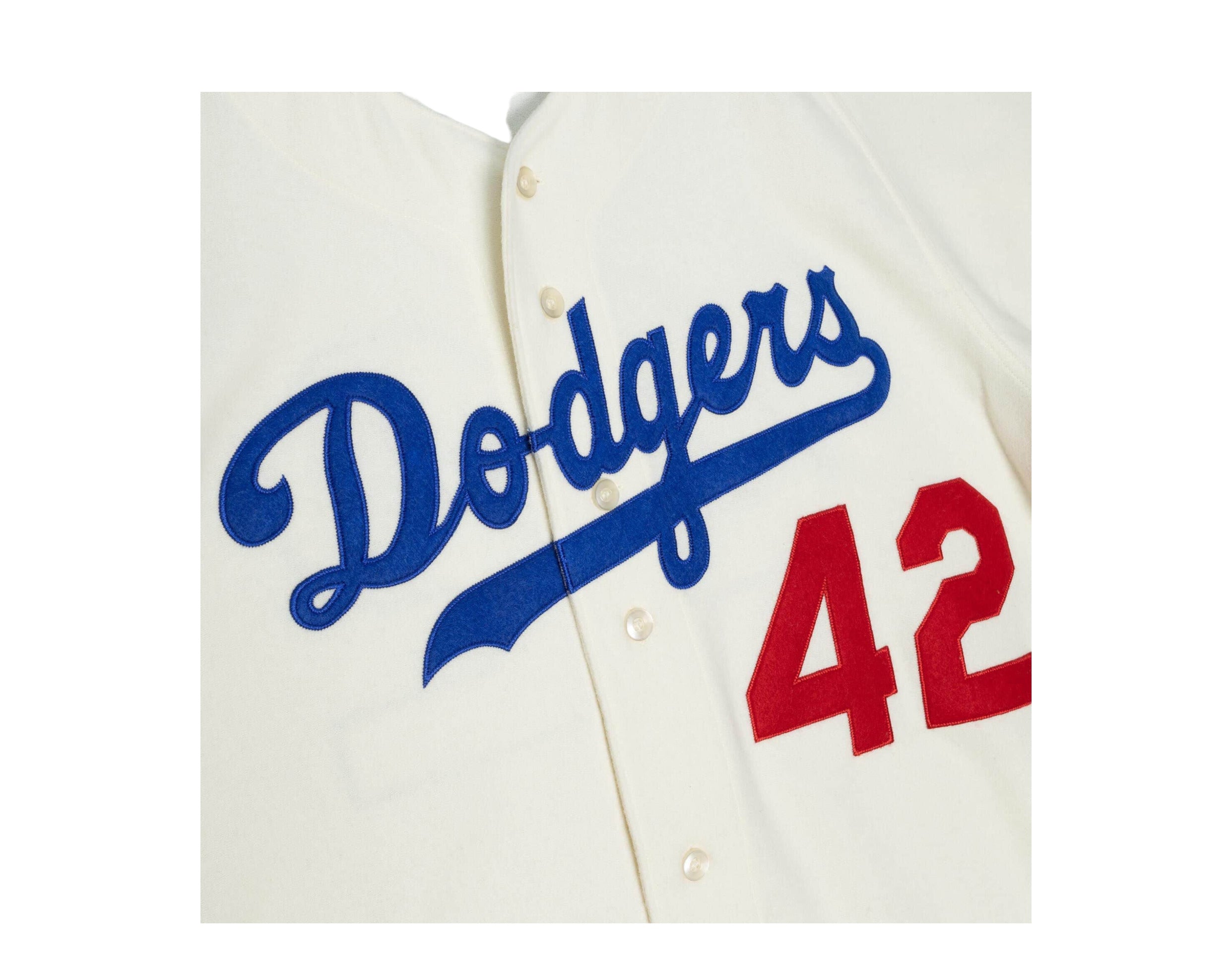 Mitchell & Ness Authentic Jackie Robinson Brooklyn Dodgers Home 1955 J –  NYCMode