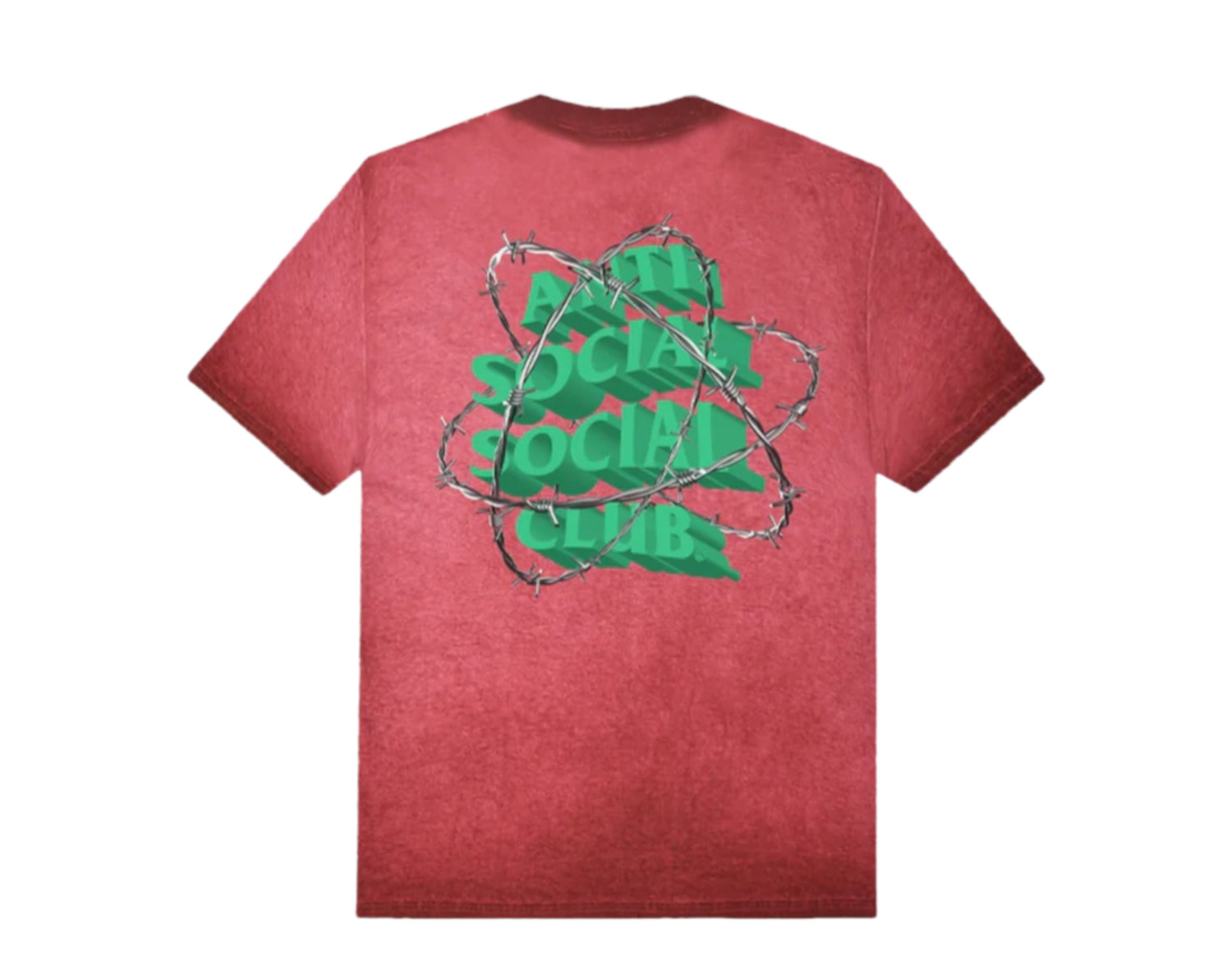 Anti Social Social Club New & Gone Red Mineral Wash Tee