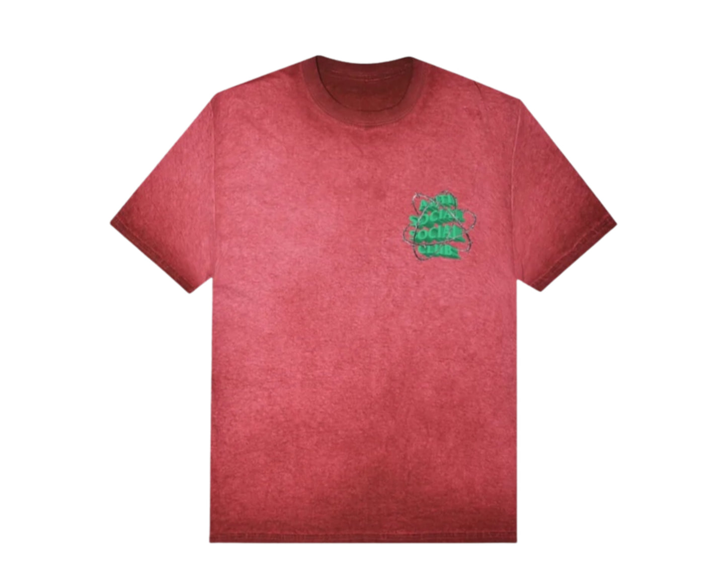 Anti Social Social Club New & Gone Red Mineral Wash Tee