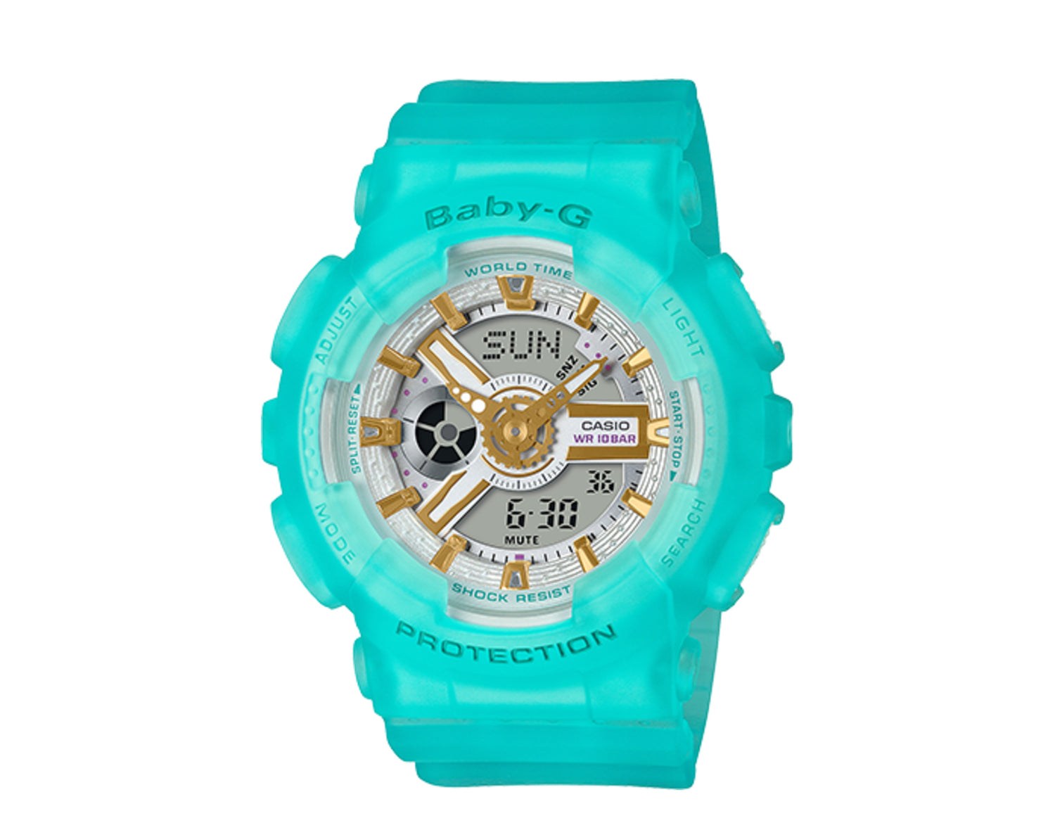 Casio G-Shock Baby-G BA110 Sea Glass Analog Digital Resin Watch
