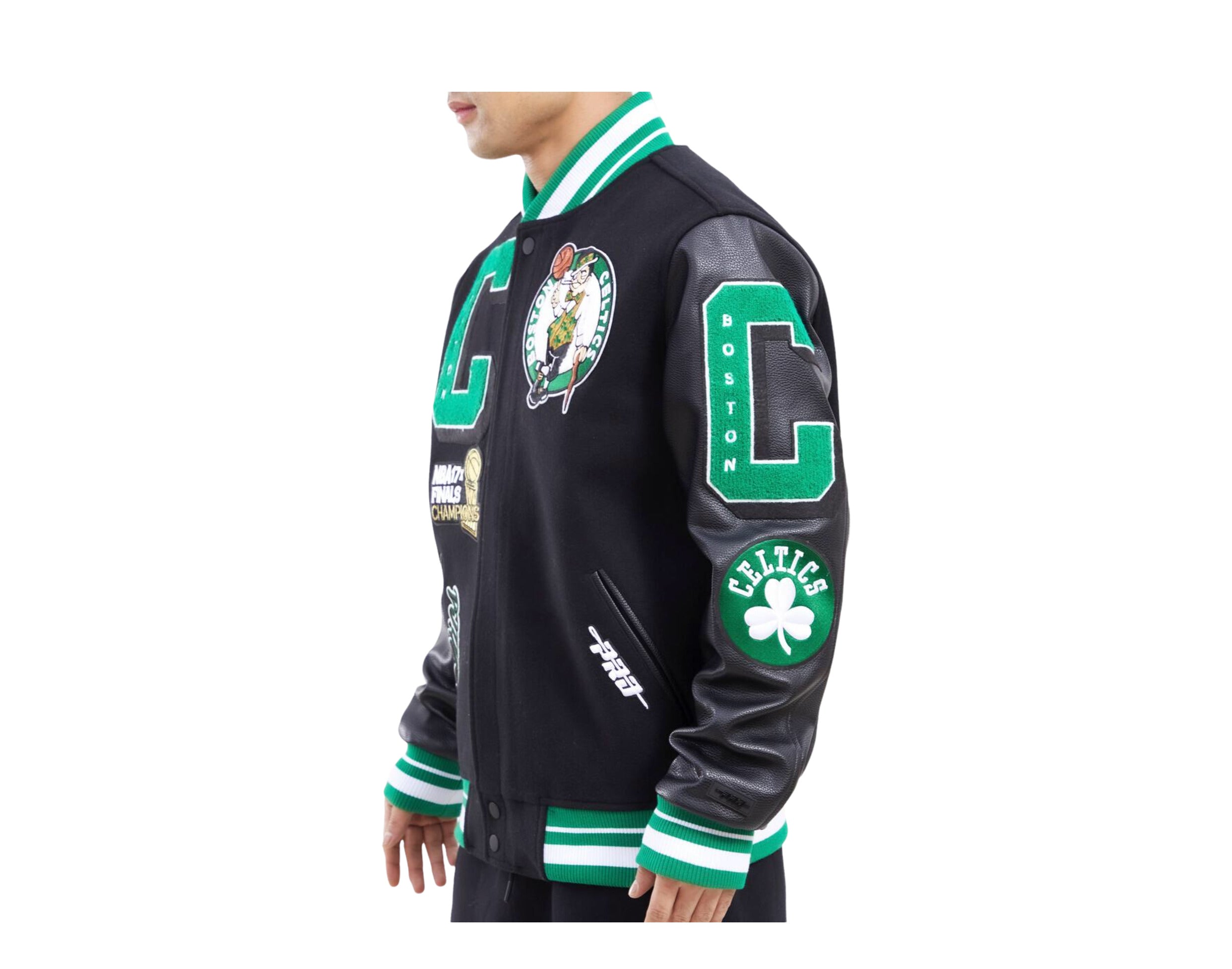 Men's Pro Standard Black Boston Celtics 17x NBA Finals Champions Mash Up  Capsule Varsity Full-Zip Jacket