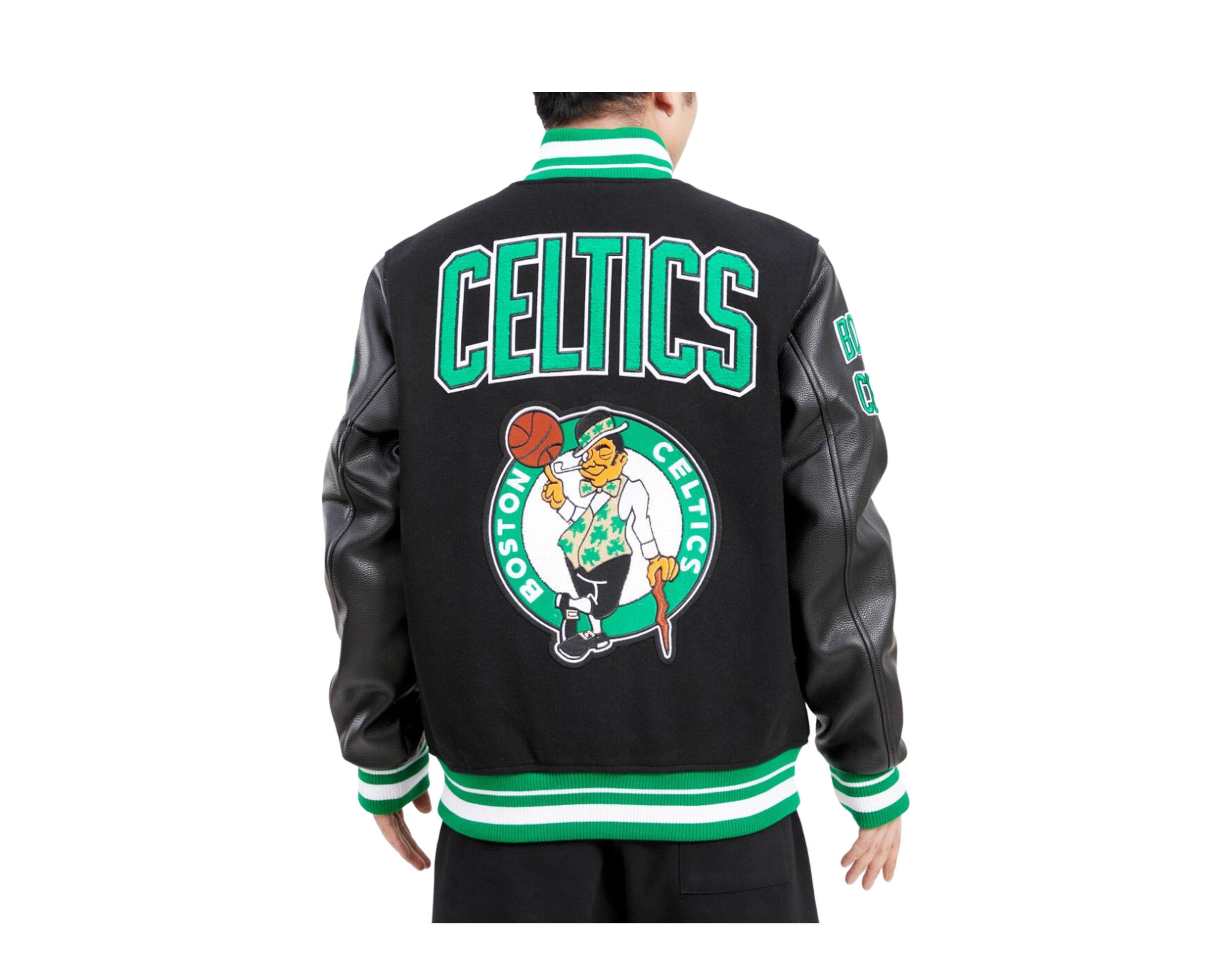 Boston Celtics Jacket Men 2XL Coat Varsity Shamrock NBA Basketball Bomber  Retro
