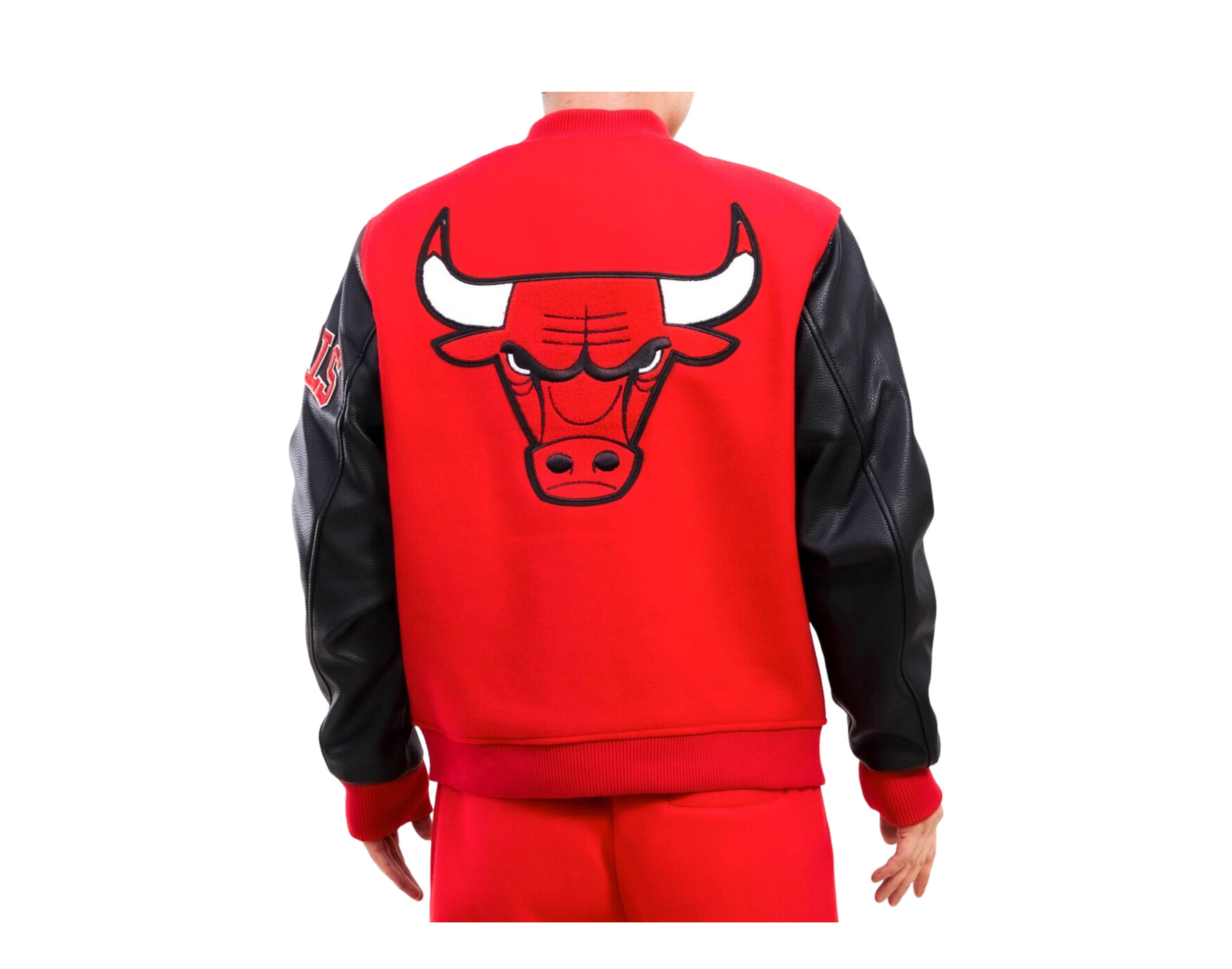 Buy the Mens Black NBA Chicago Bulls Full-Zip Long Sleeve Varsity Jacket  Size M