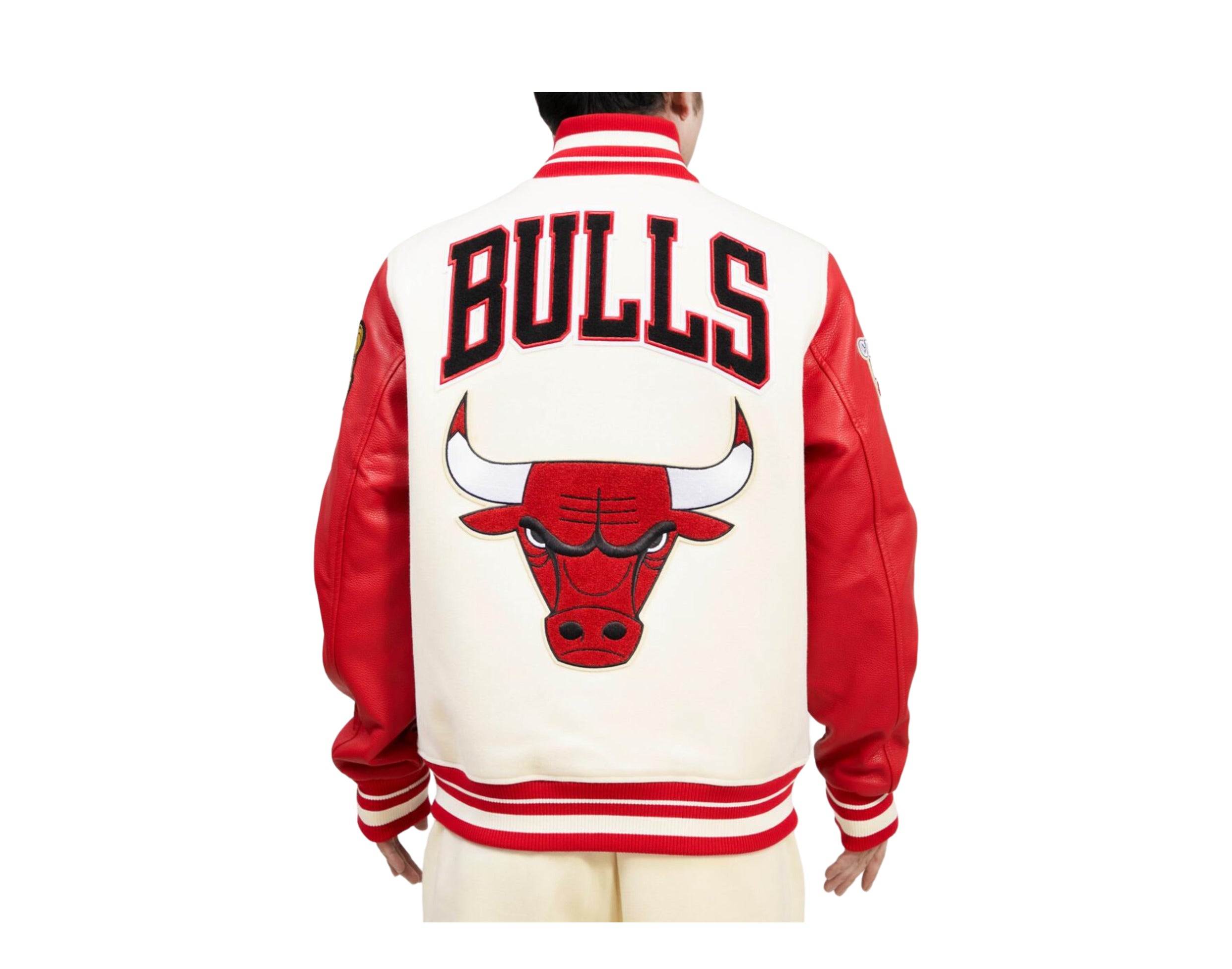 Pro Standard Chicago Bulls Retro Classic Rib Wool Varsity Jacket (Black/red/black) M