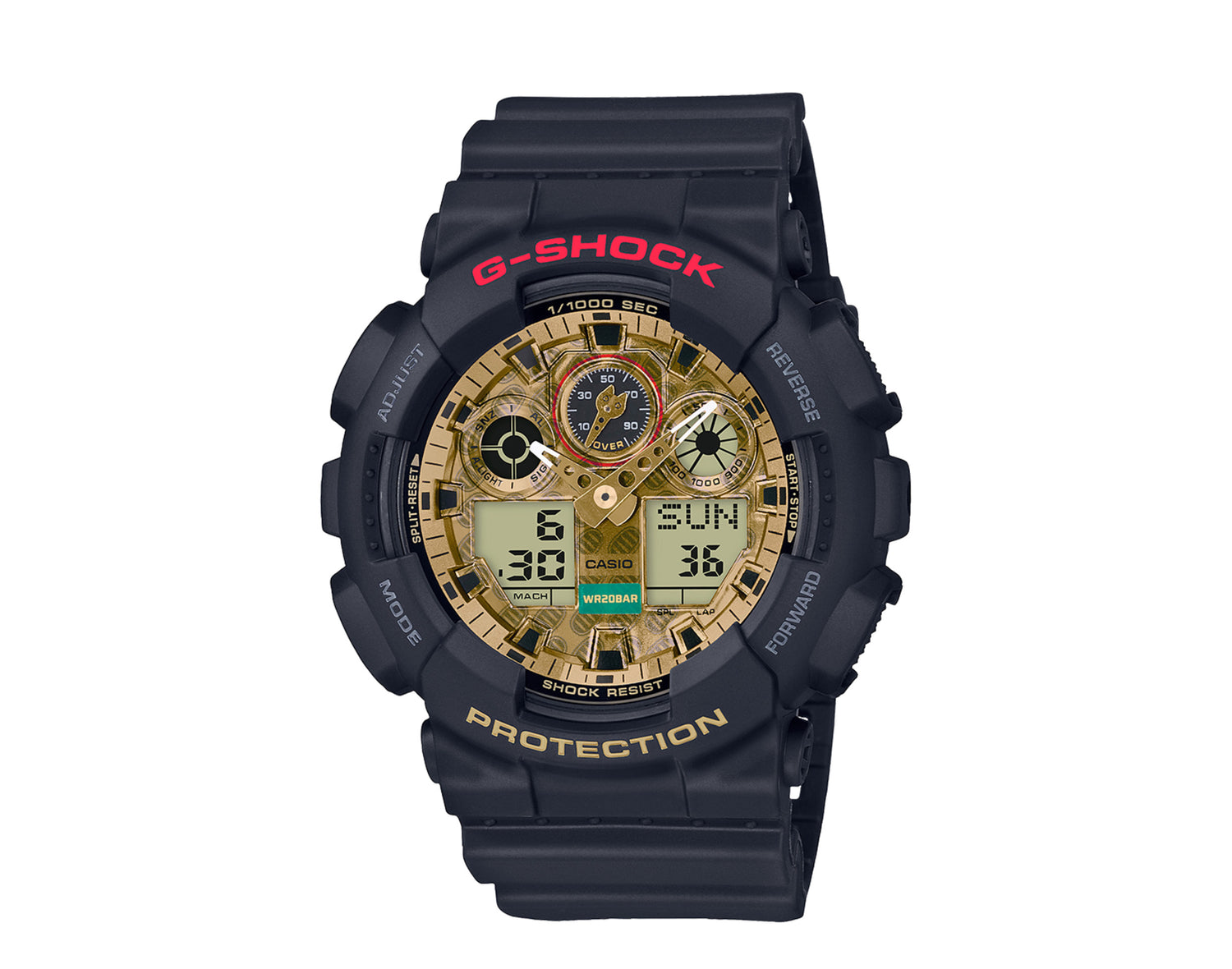 Casio G-Shock GA100 Maneki Neko Money Cat Analog-Digital Resin Watch