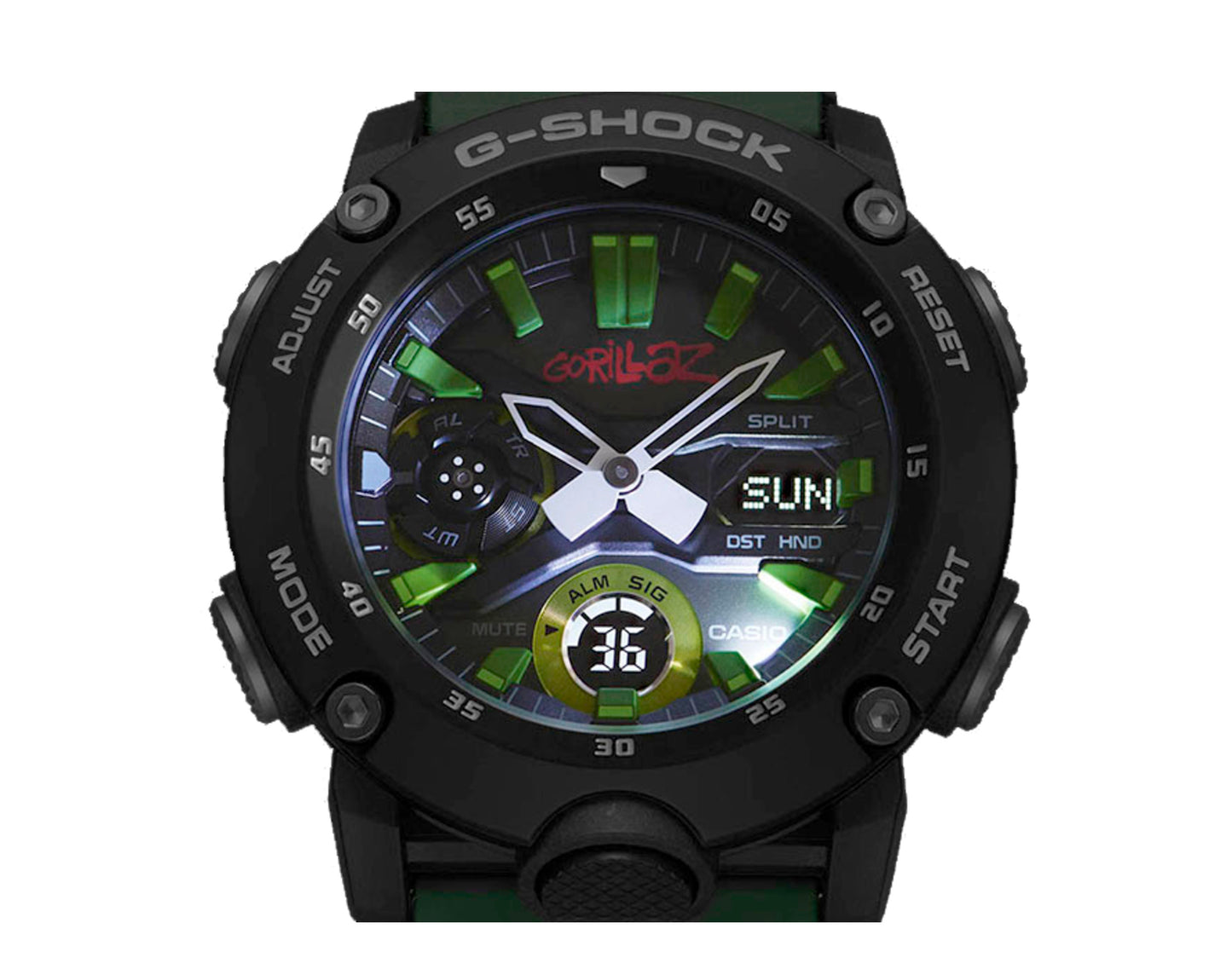 Casio G-Shock GA2000 Front Button Gorillaz x G-Shock Analog-Digital Men's Watch