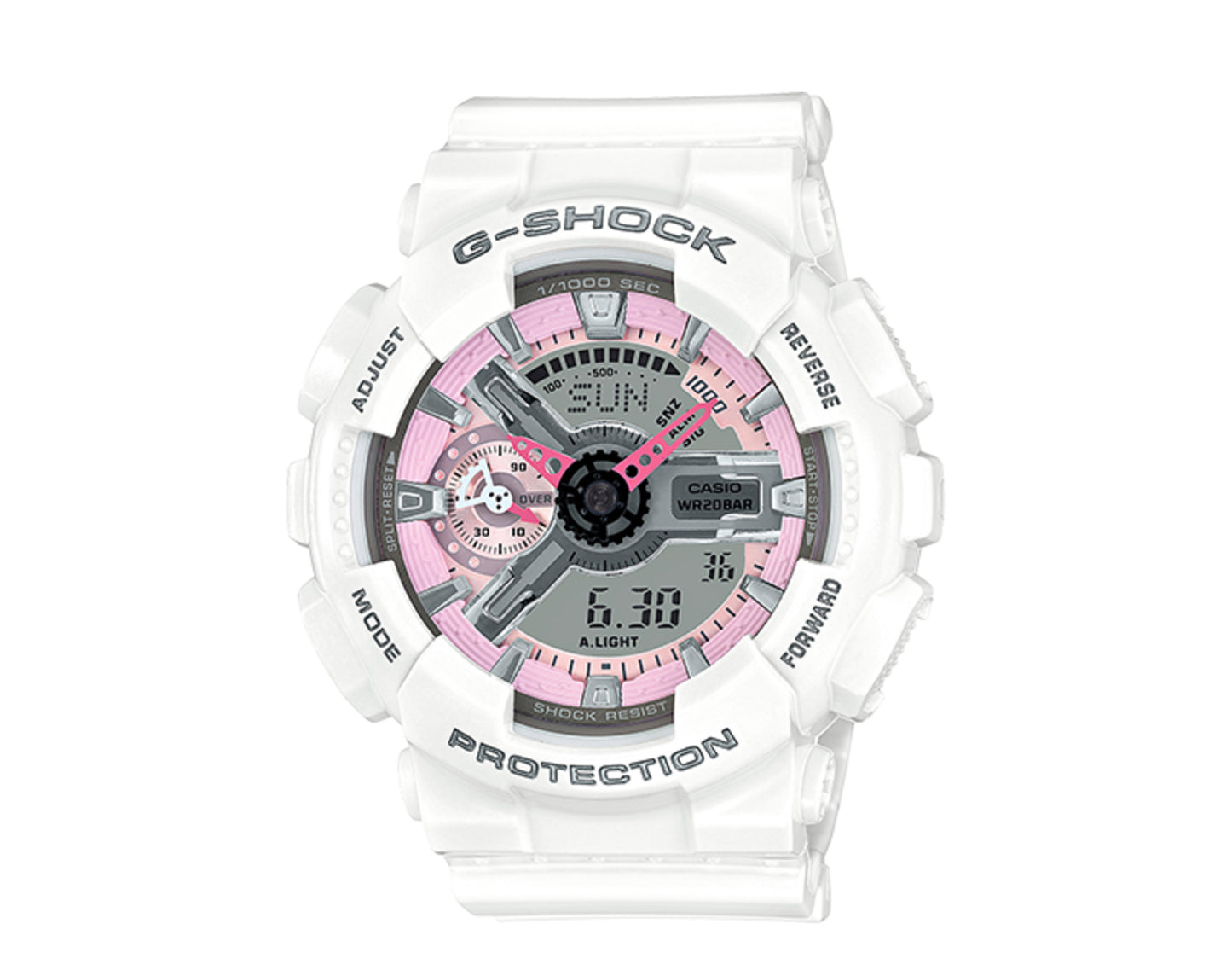 Casio G-Shock GMAS110 S Series Metalic Face Analog Digital Resin Women's Watch
