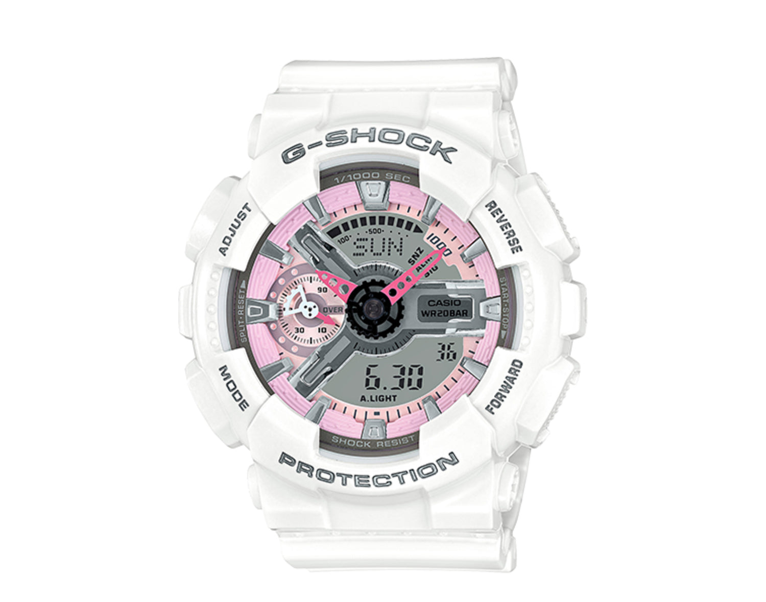 Casio G-Shock GMAS110 S Series Metalic Face Analog Digital Resin Women's Watch