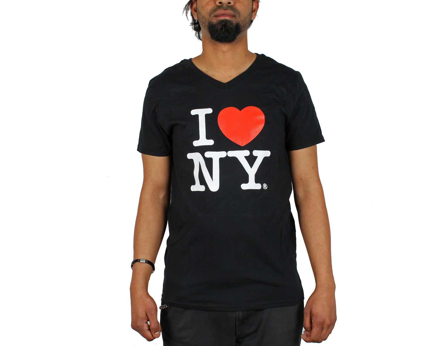 I Love NY Unisex Adult V-Neck T-Shirt
