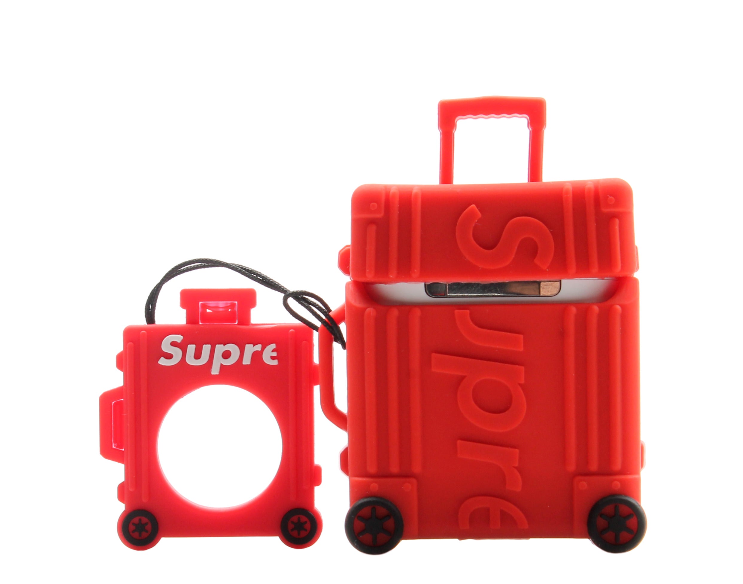 KM Supreme Inspired Suitcase AirPods Case Cover with Ring Holder KMAP1-SUP-BLK