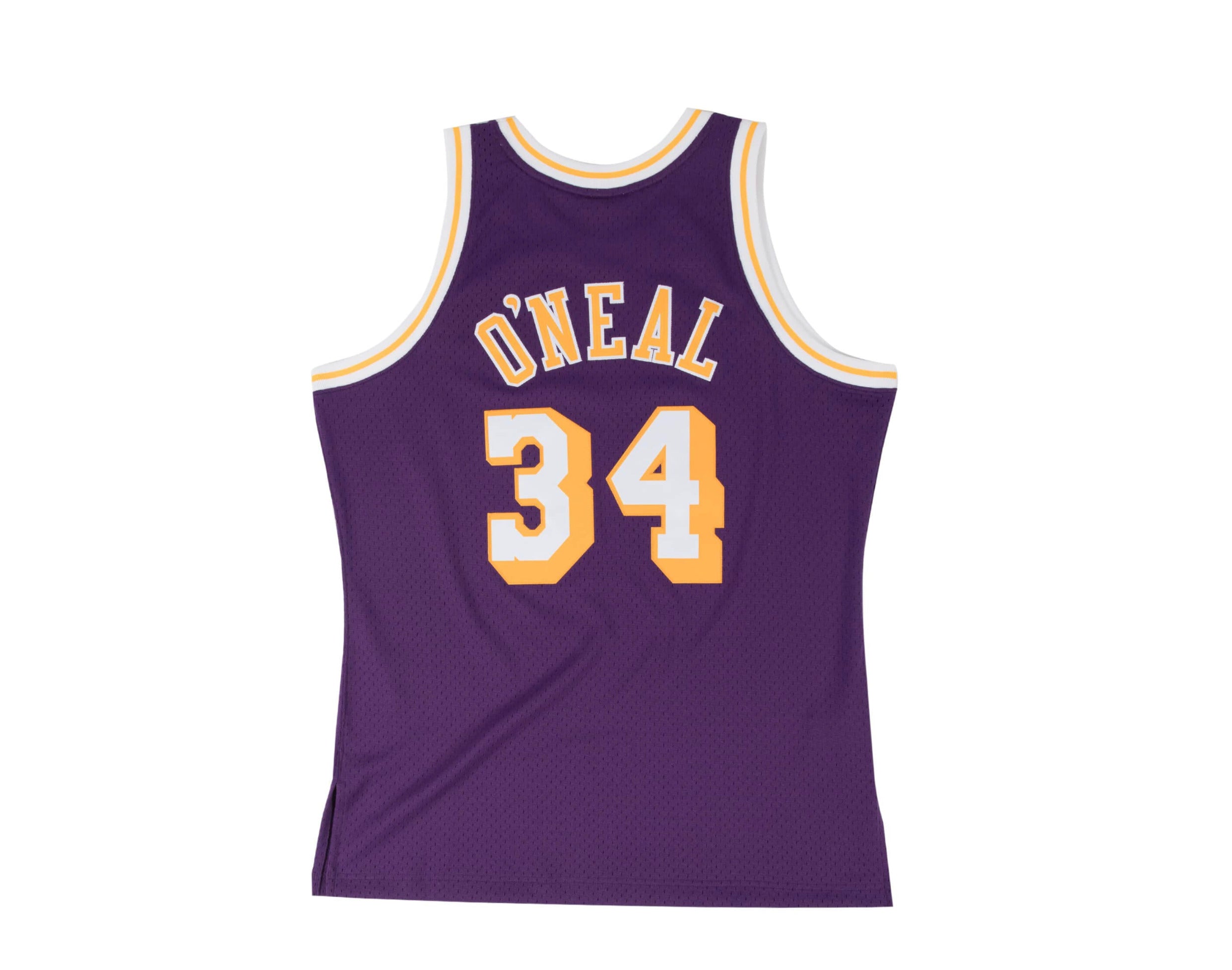 Men's Mitchell & Ness Shaquille O'Neal Gold Los Angeles Lakers 1996/97 Hardwood Classics Authentic Jersey