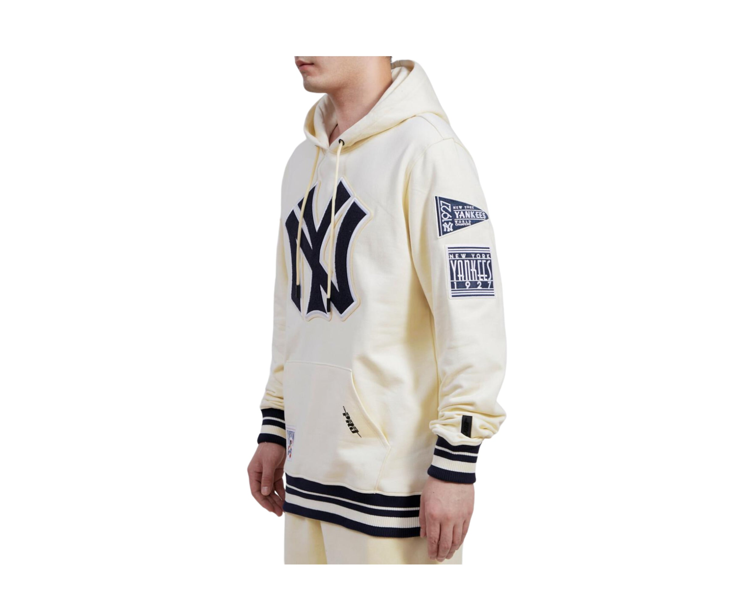 MLB NEW YORK YANKEES-Navy Jersey Knit, Logo Pullover Hoodie