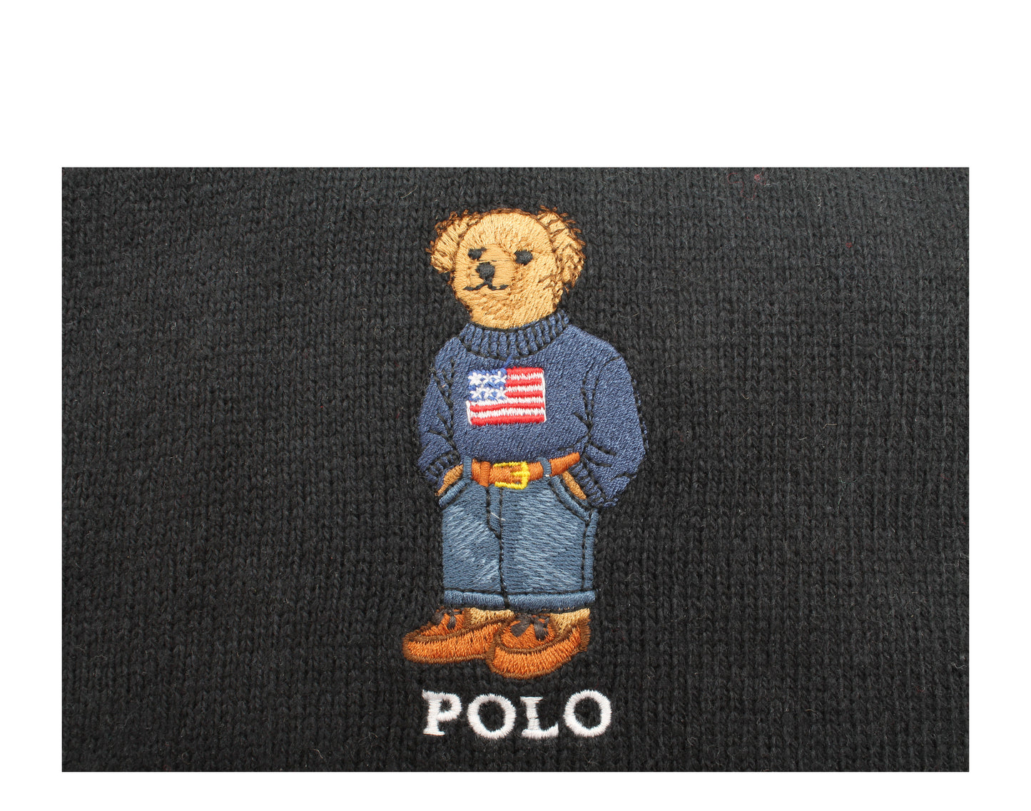 Polo Ralph Lauren Big Polo Bear USA Sweater Knit Scarf