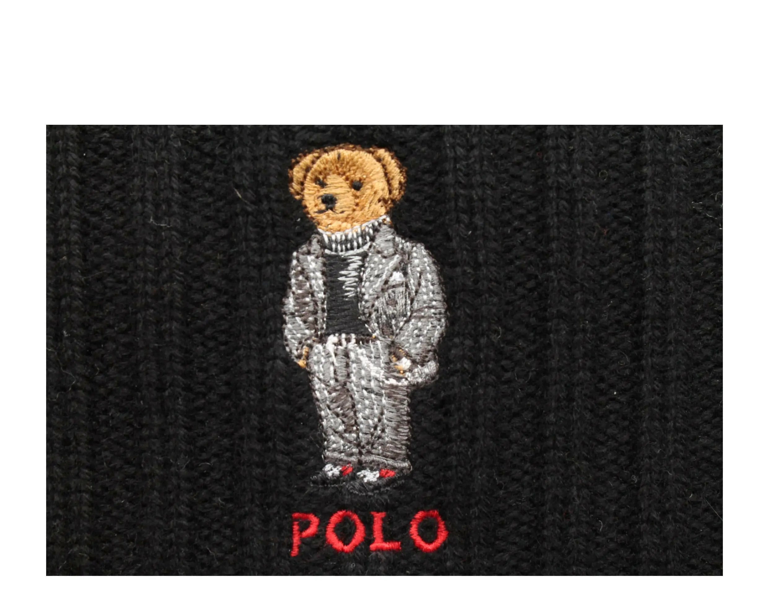 Polo Ralph Lauren Polo Bear Chalk-Stripe Knit Cuffed Hat.