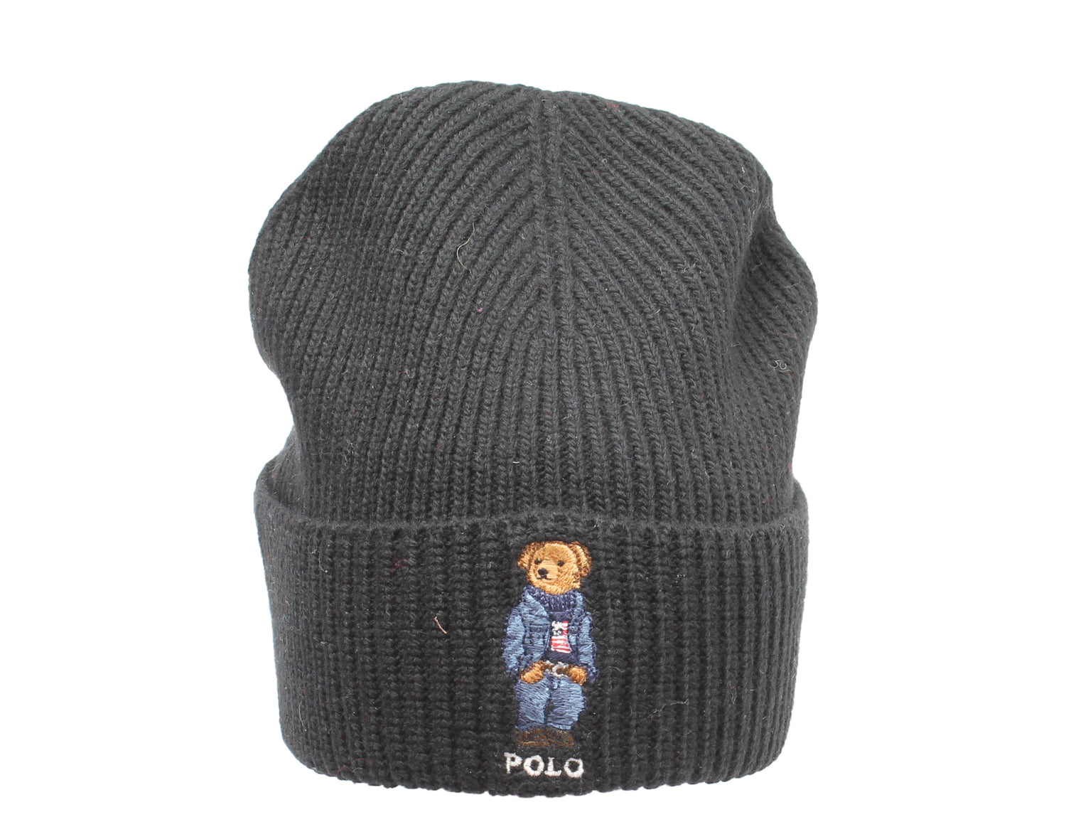 Polo Ralph Lauren Polo Bear Jean Jacket Sweater Knit Cuffed Hat