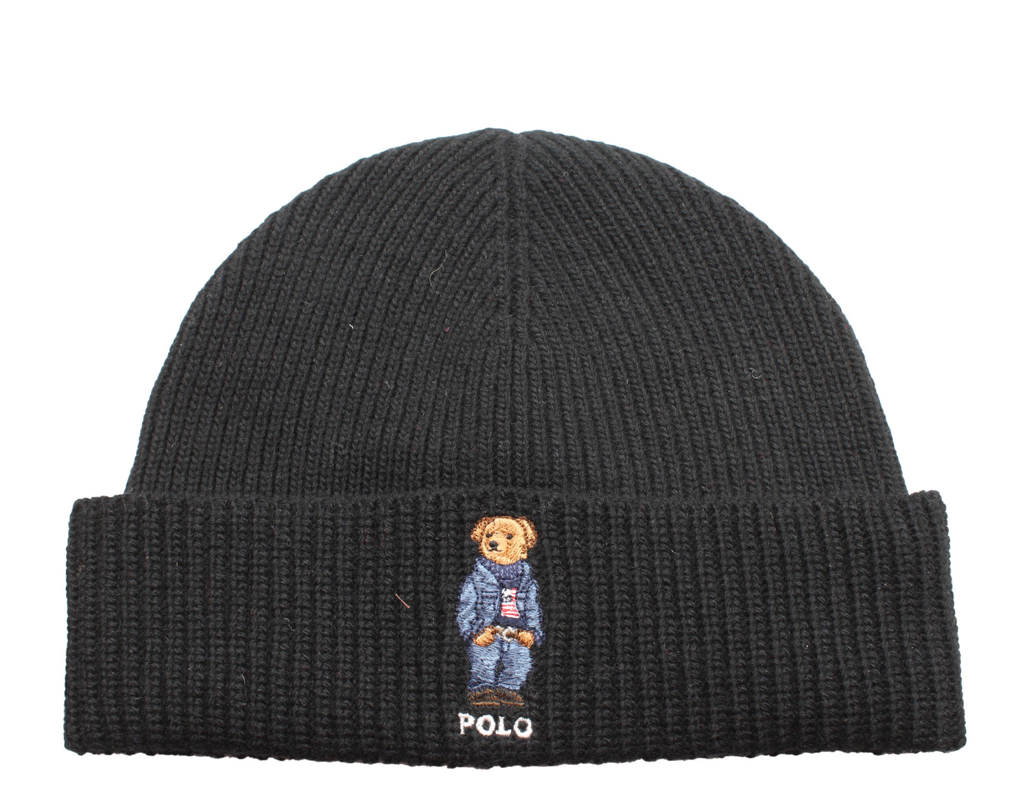 Polo Ralph Lauren Polo Bear Jean Jacket Sweater Knit Cuffed Hat