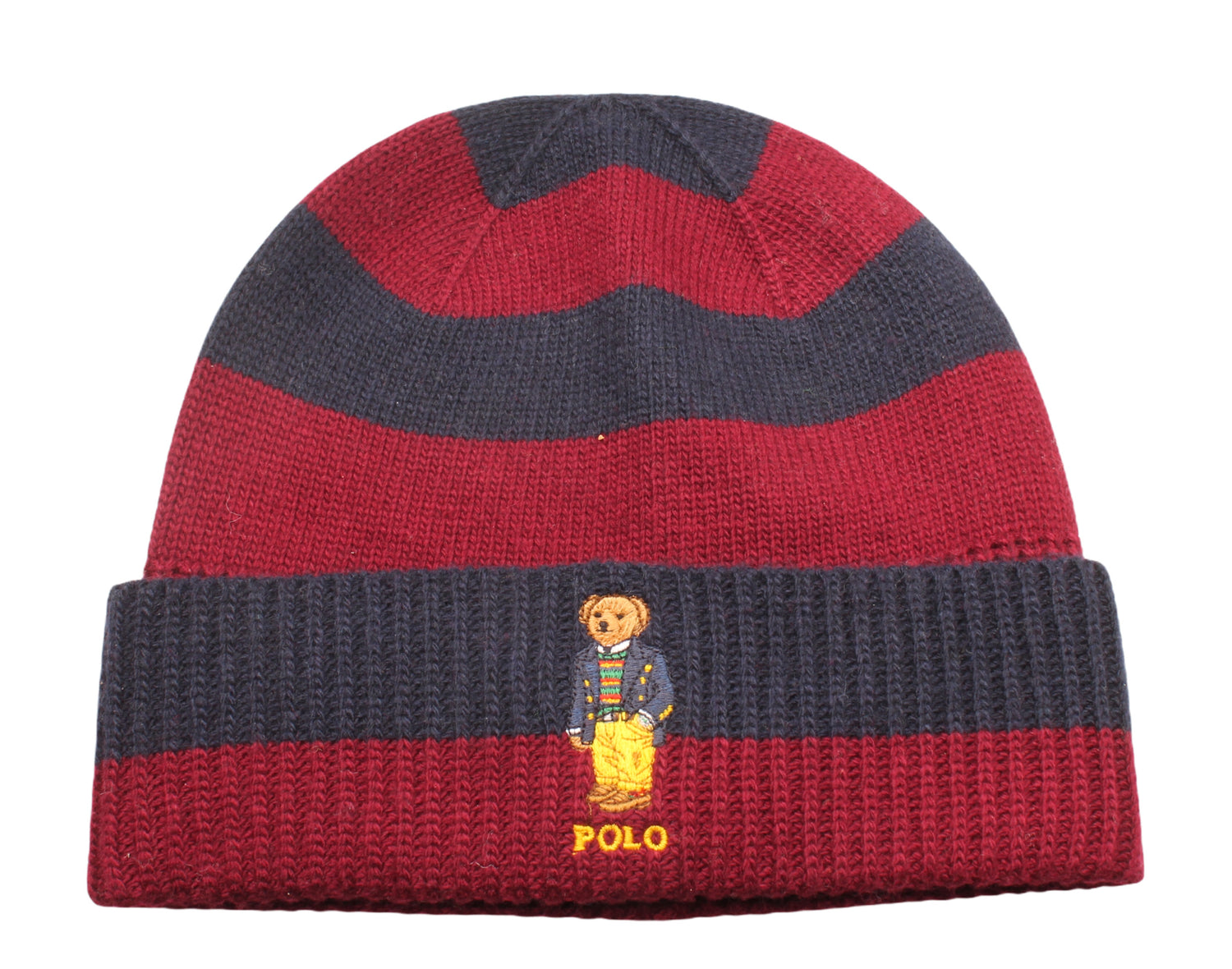 Polo Ralph Lauren Polo Bear Rugby Strpe Knit Cuffed Beanie Hat