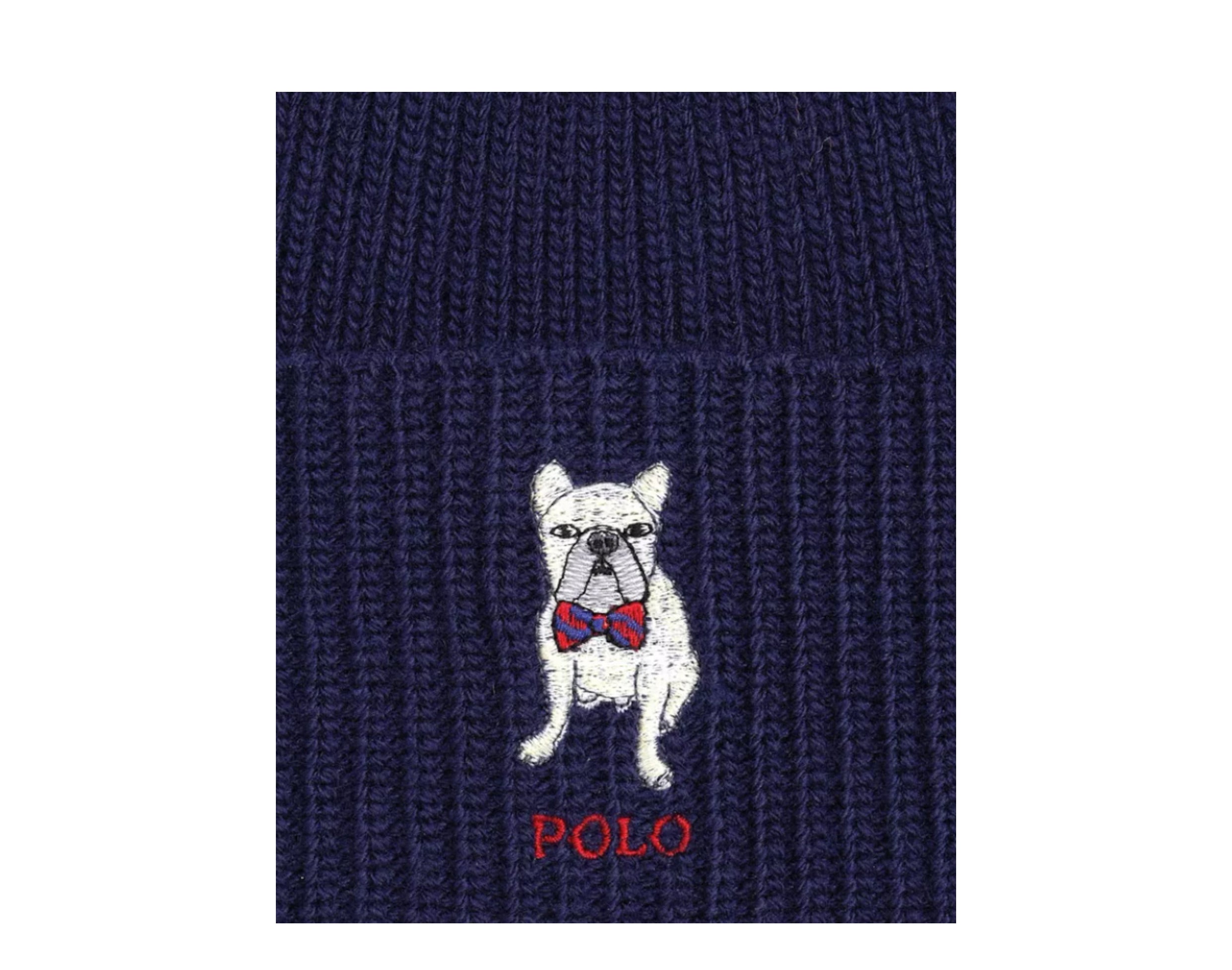 Polo Ralph Lauren Embroidered Frenchie Rib-Knit Beanie