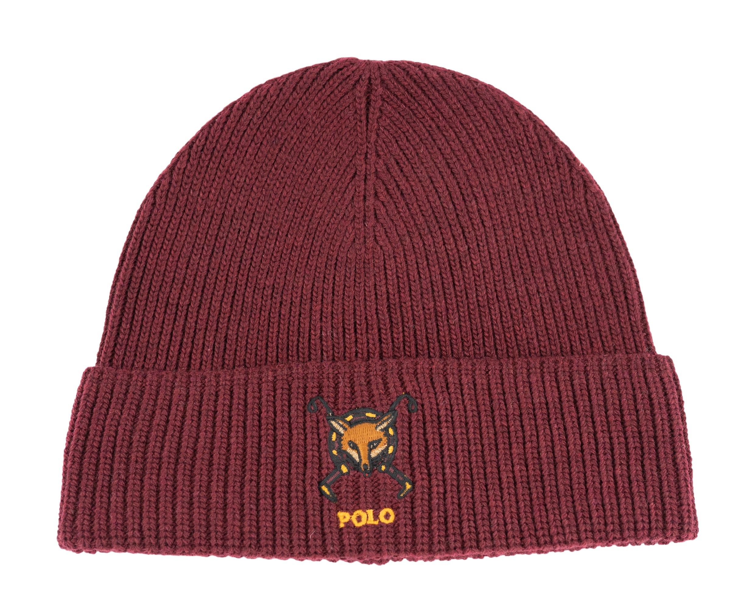 Polo Ralph Lauren Embroidered Fox Rib-Knit Beanie