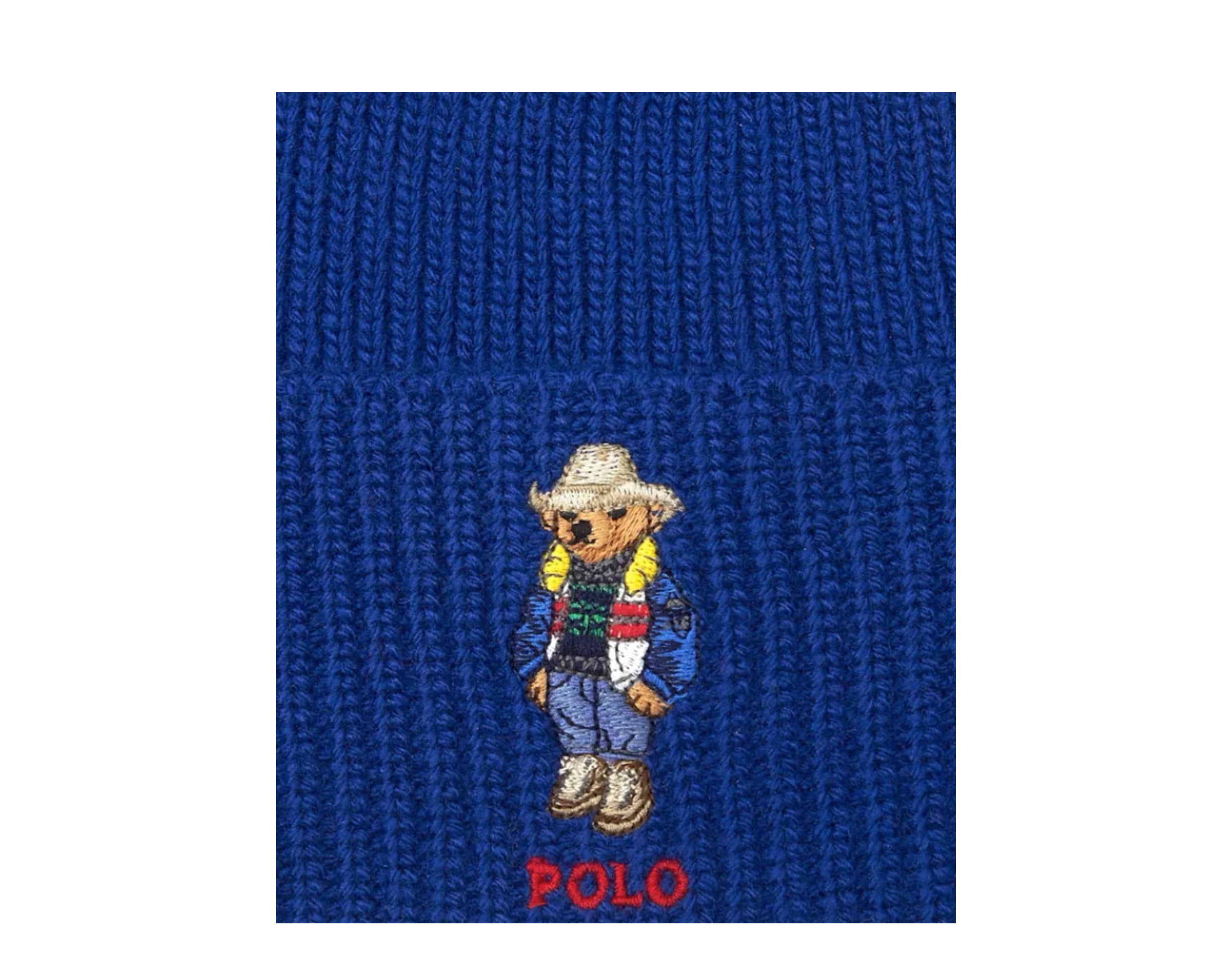 Polo Ralph Lauren Solid Holiday Bear Rib-Knit Beanie