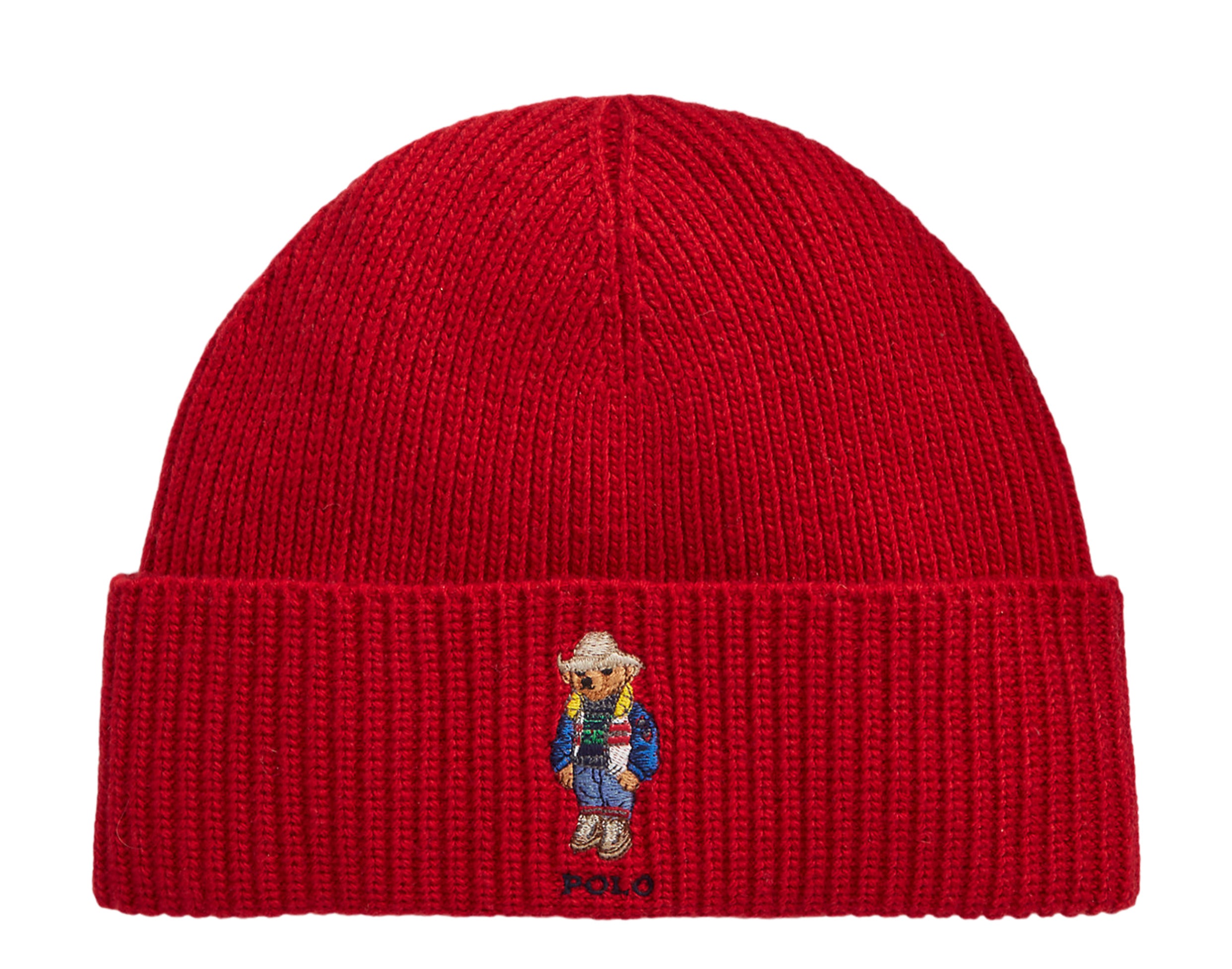 Polo Ralph Lauren Solid Holiday Bear Rib-Knit Beanie