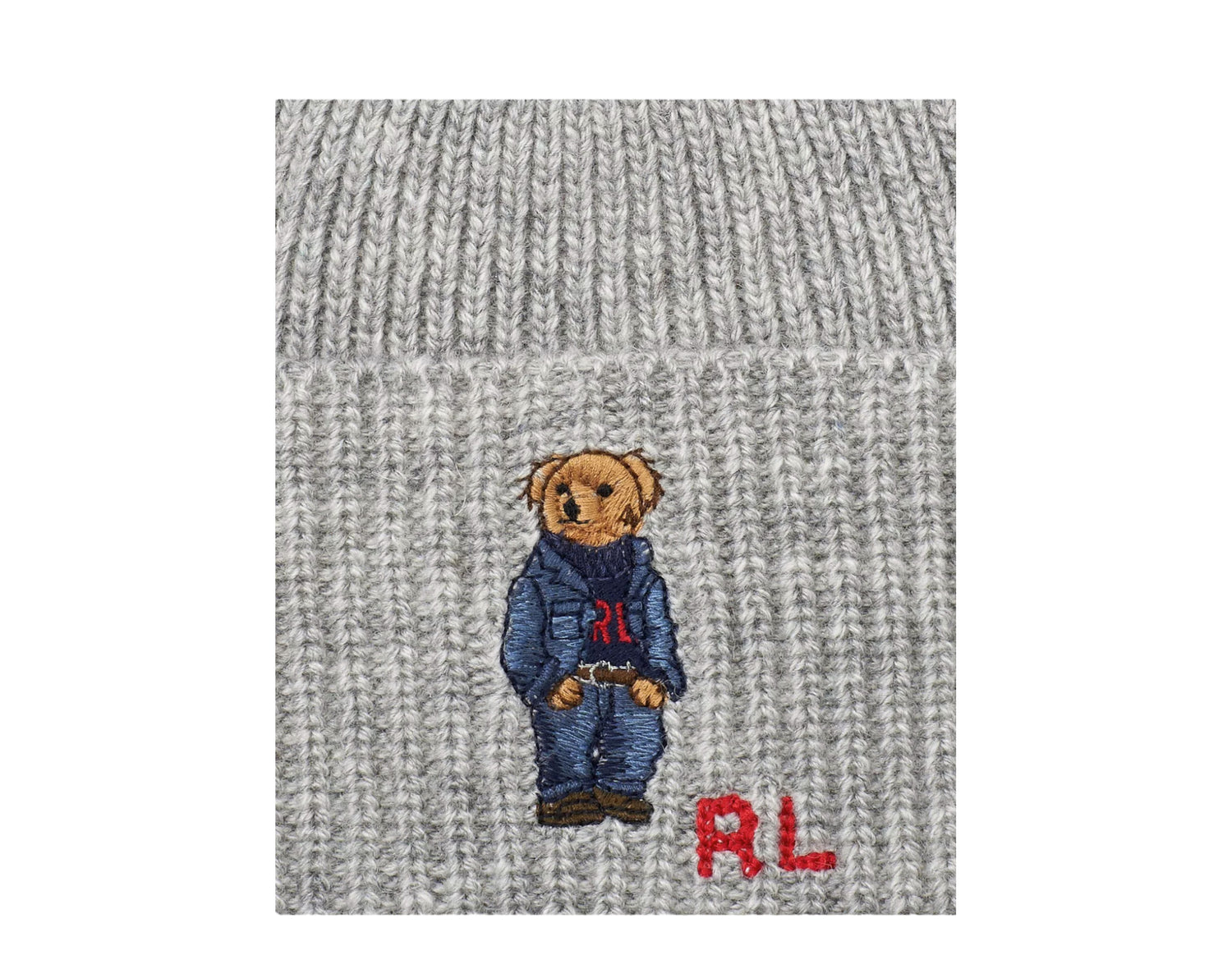 Polo Ralph Lauren Solid Denim Bear Rib-Knit Beanie