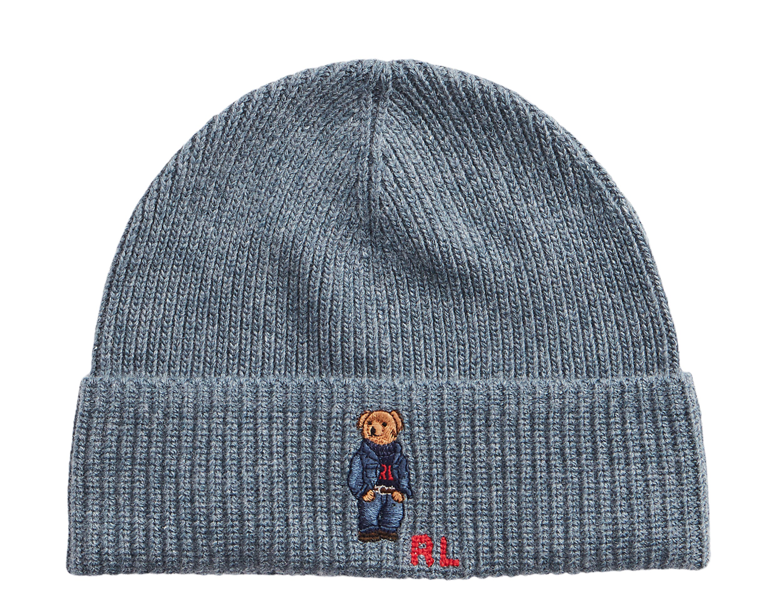 Polo Ralph Lauren Solid Denim Bear Rib-Knit Beanie