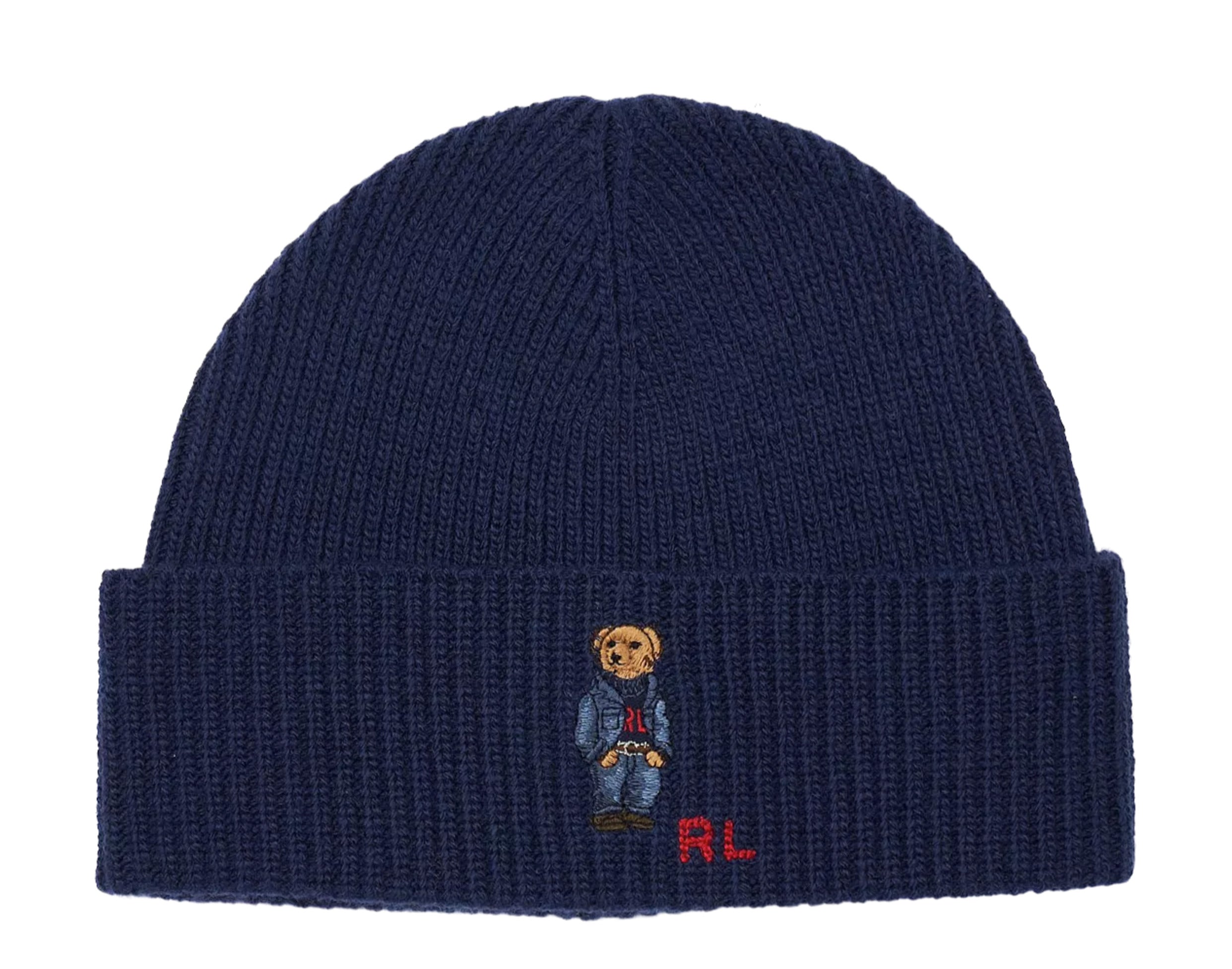Polo Ralph Lauren Solid Denim Bear Rib-Knit Beanie