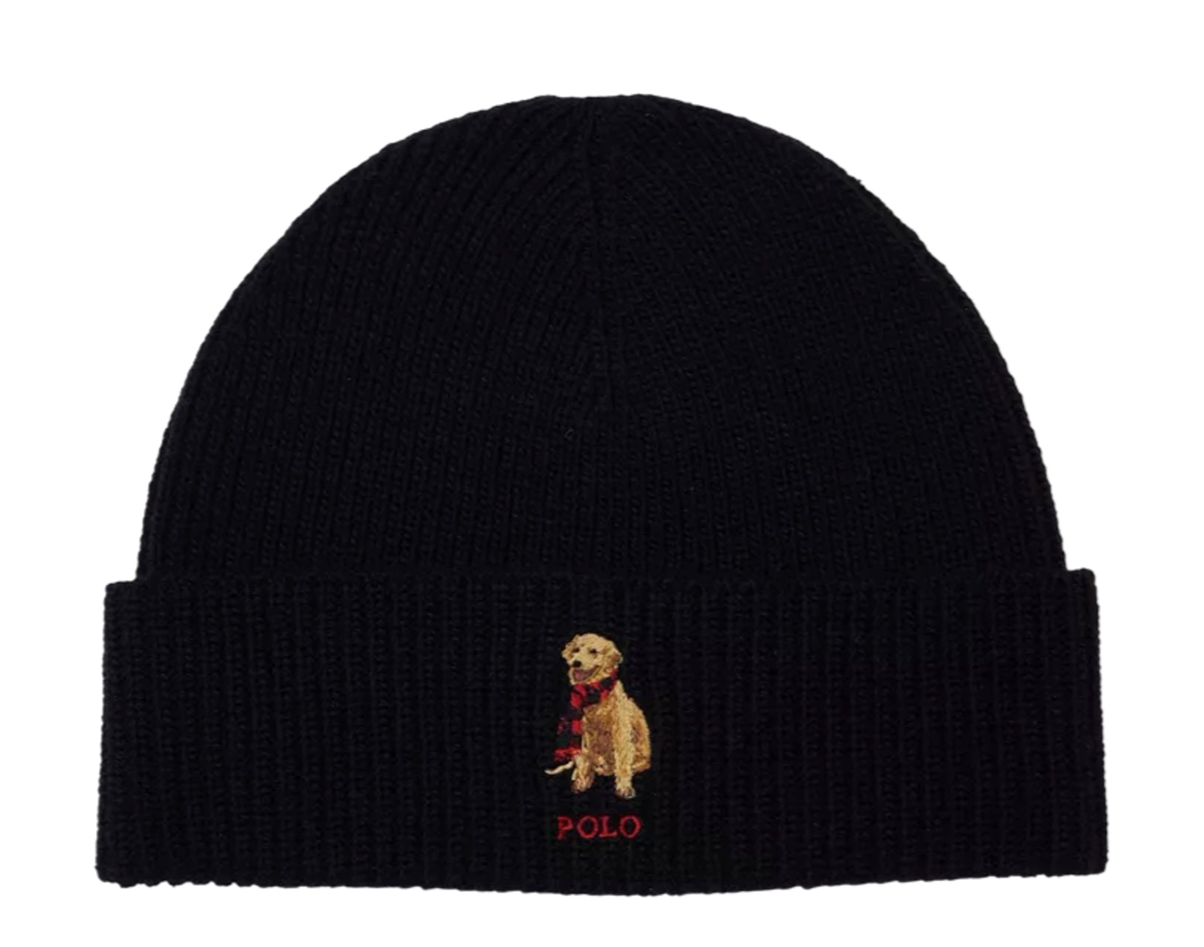Polo Ralph Lauren Embroidered Golden Retriever Rib-Knit Beanie
